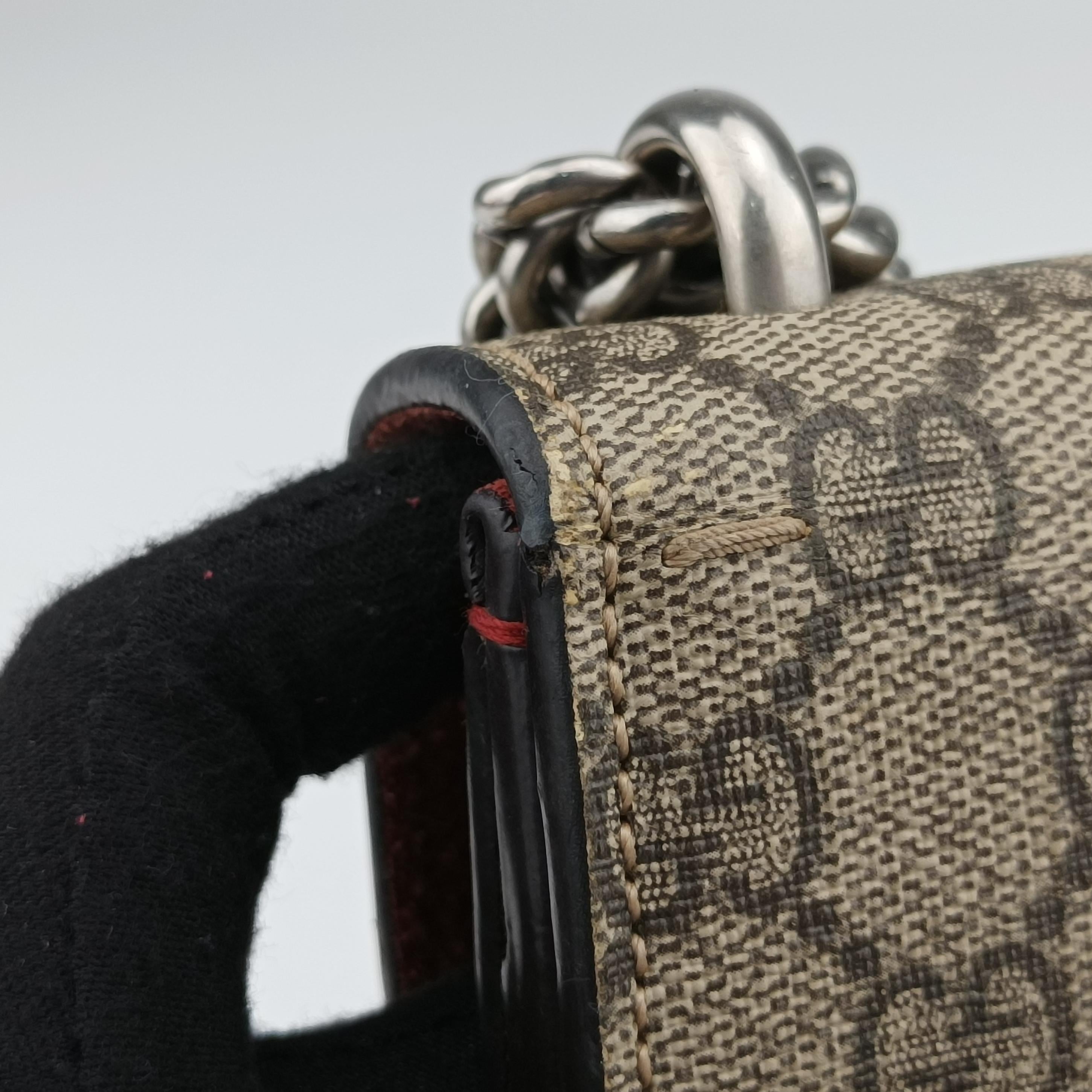 Pre-owned Gucci Dionysus beige×red PVC coated canvas 421970 shoulderbag | stylenewstar