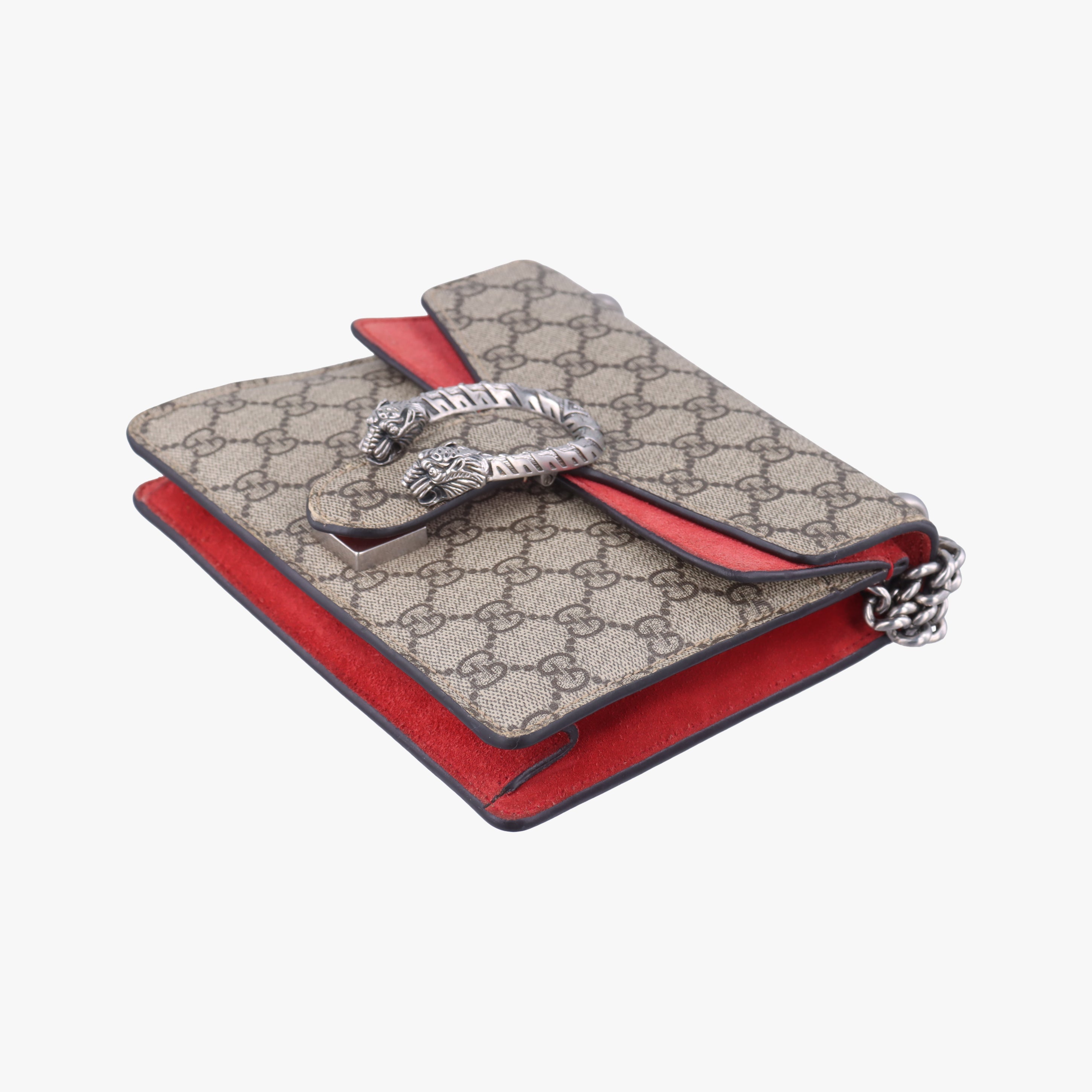 Pre-owned Gucci Dionysus beige×red PVC coated canvas 421970 shoulderbag | stylenewstar