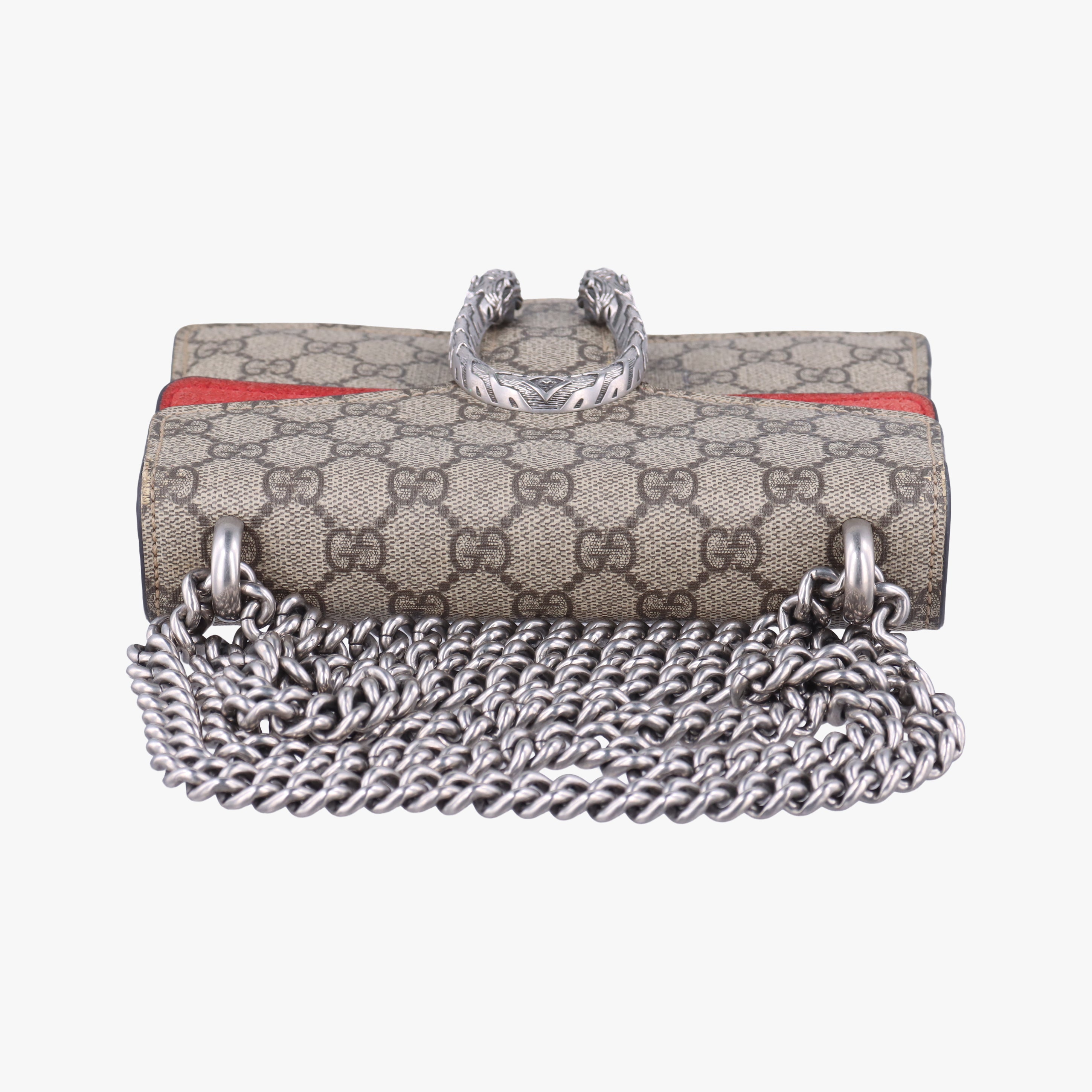 Pre-owned Gucci Dionysus beige×red PVC coated canvas 421970 shoulderbag | stylenewstar