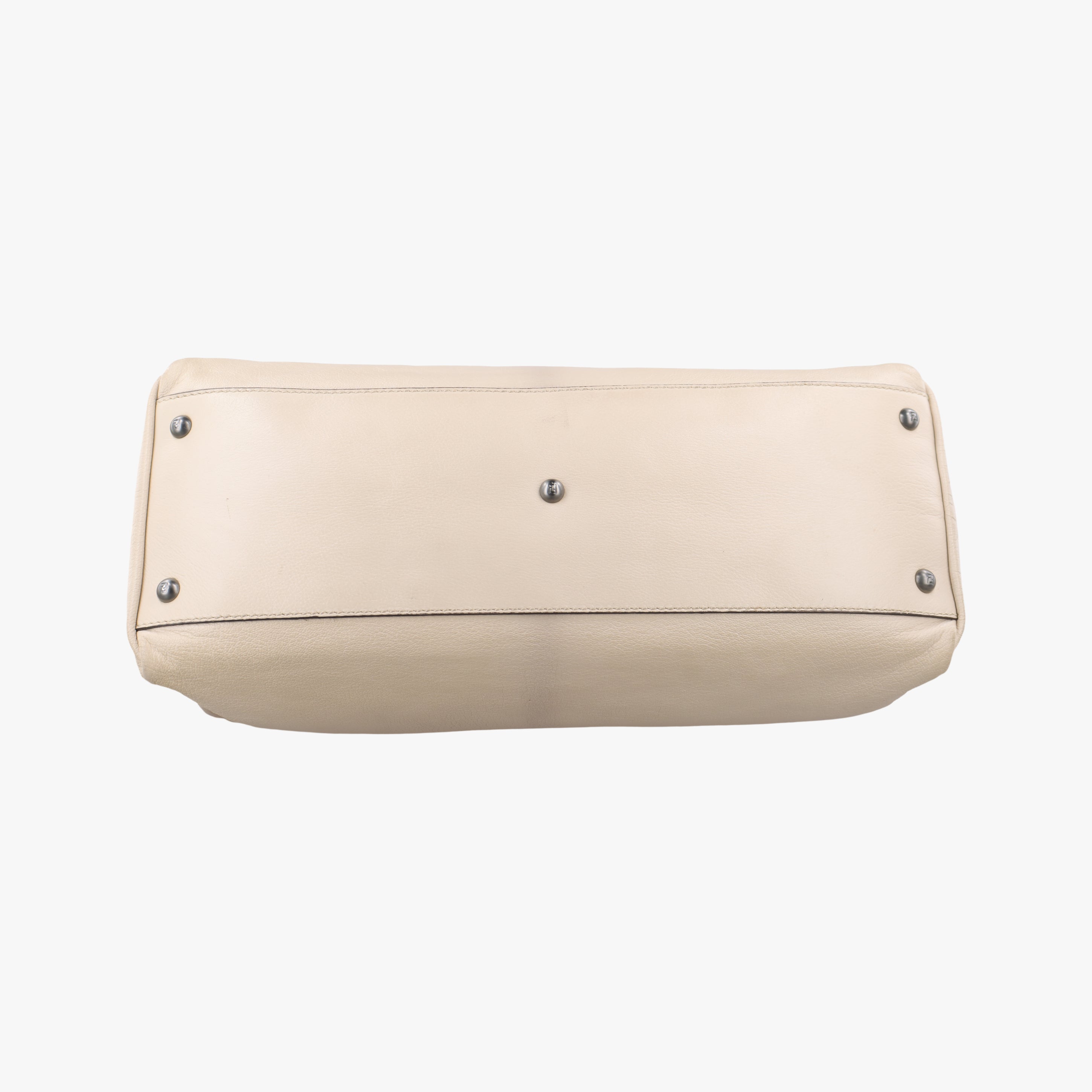 Pre-owned Fendi PEEKABOO Large Beige Leather 8BN210 shoulderbag | stylenewstar