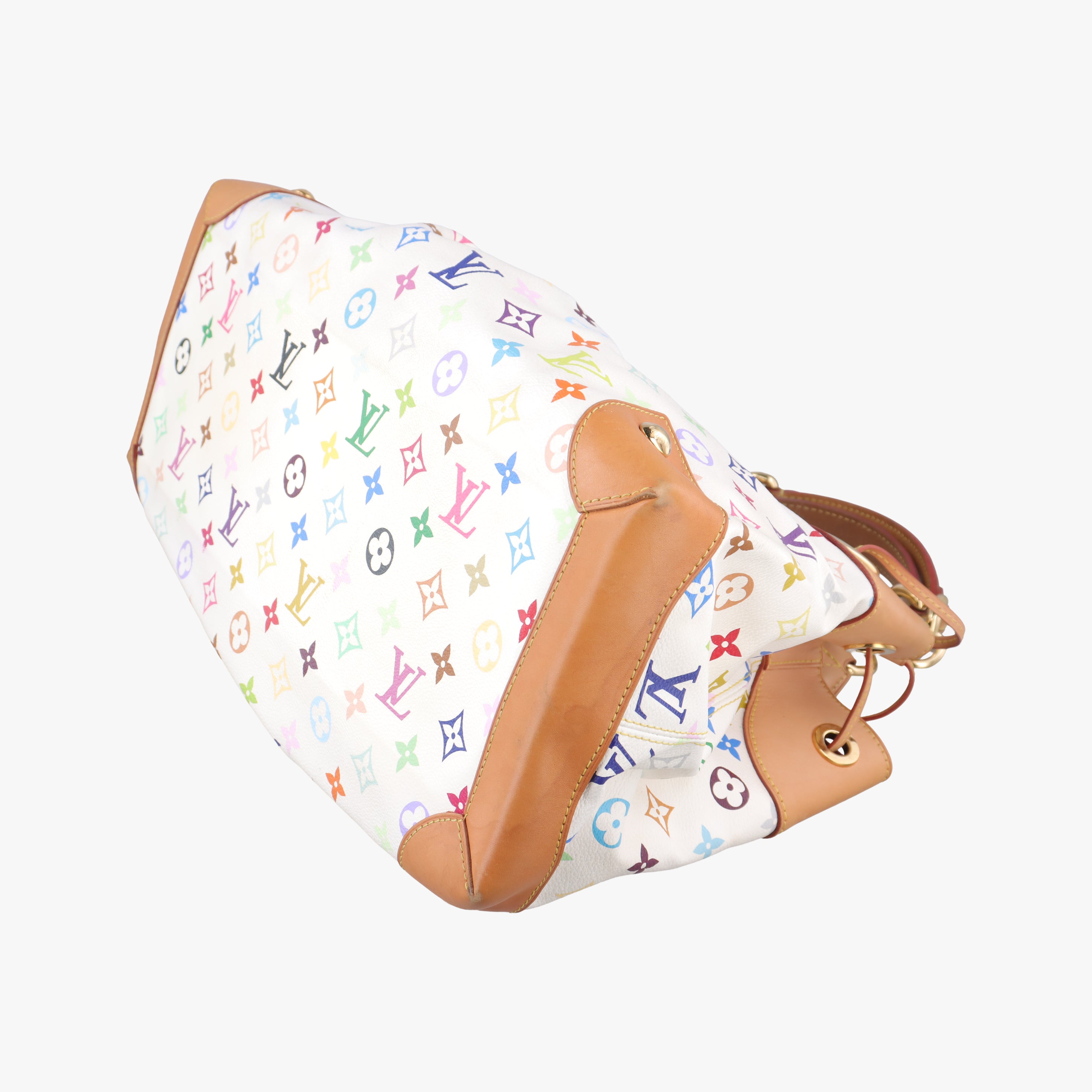 Pre-owned Louis Vuitton URSULA white Monogram Multicolor M40123 handbag | stylenewstar