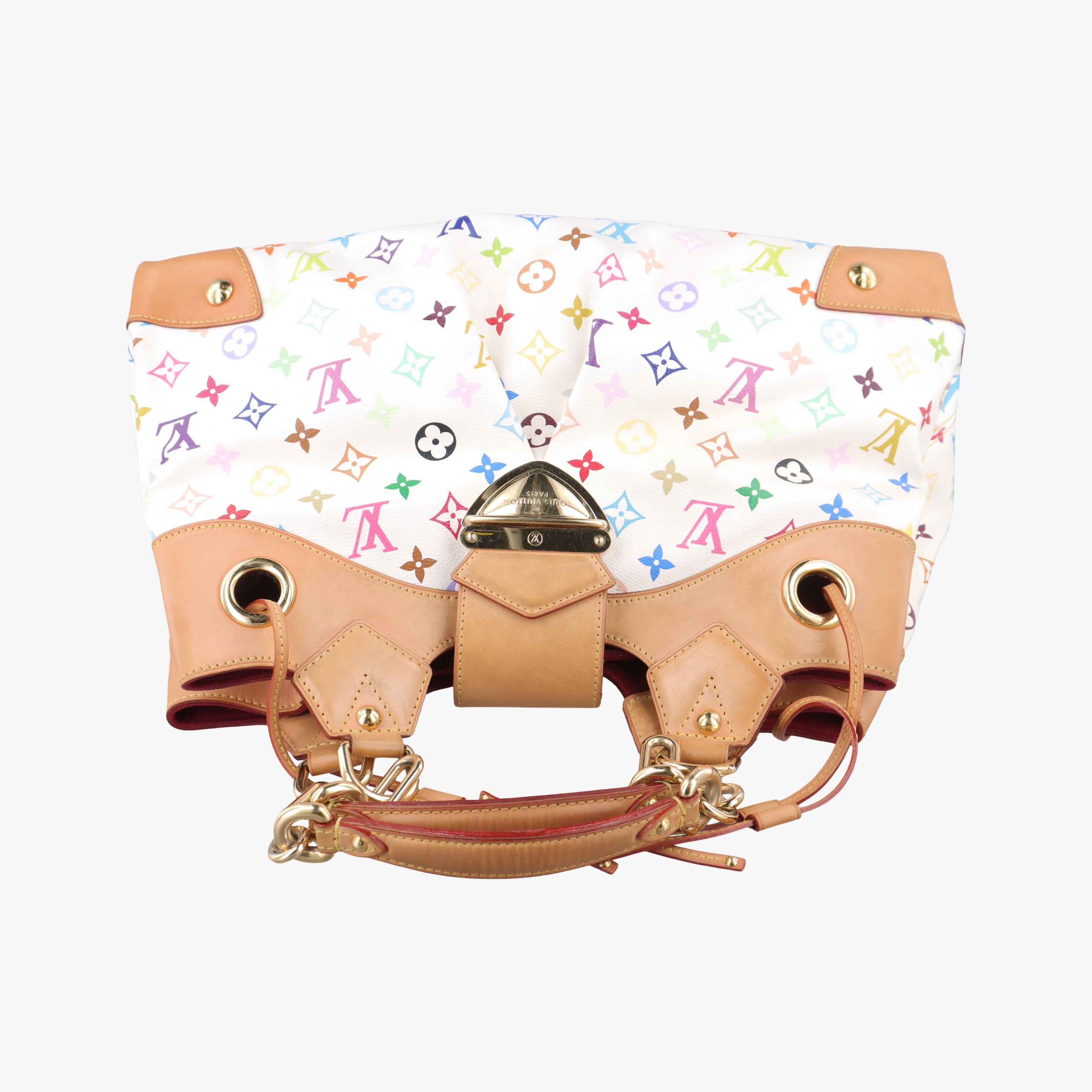Pre-owned Louis Vuitton URSULA white Monogram Multicolor M40123 handbag | stylenewstar