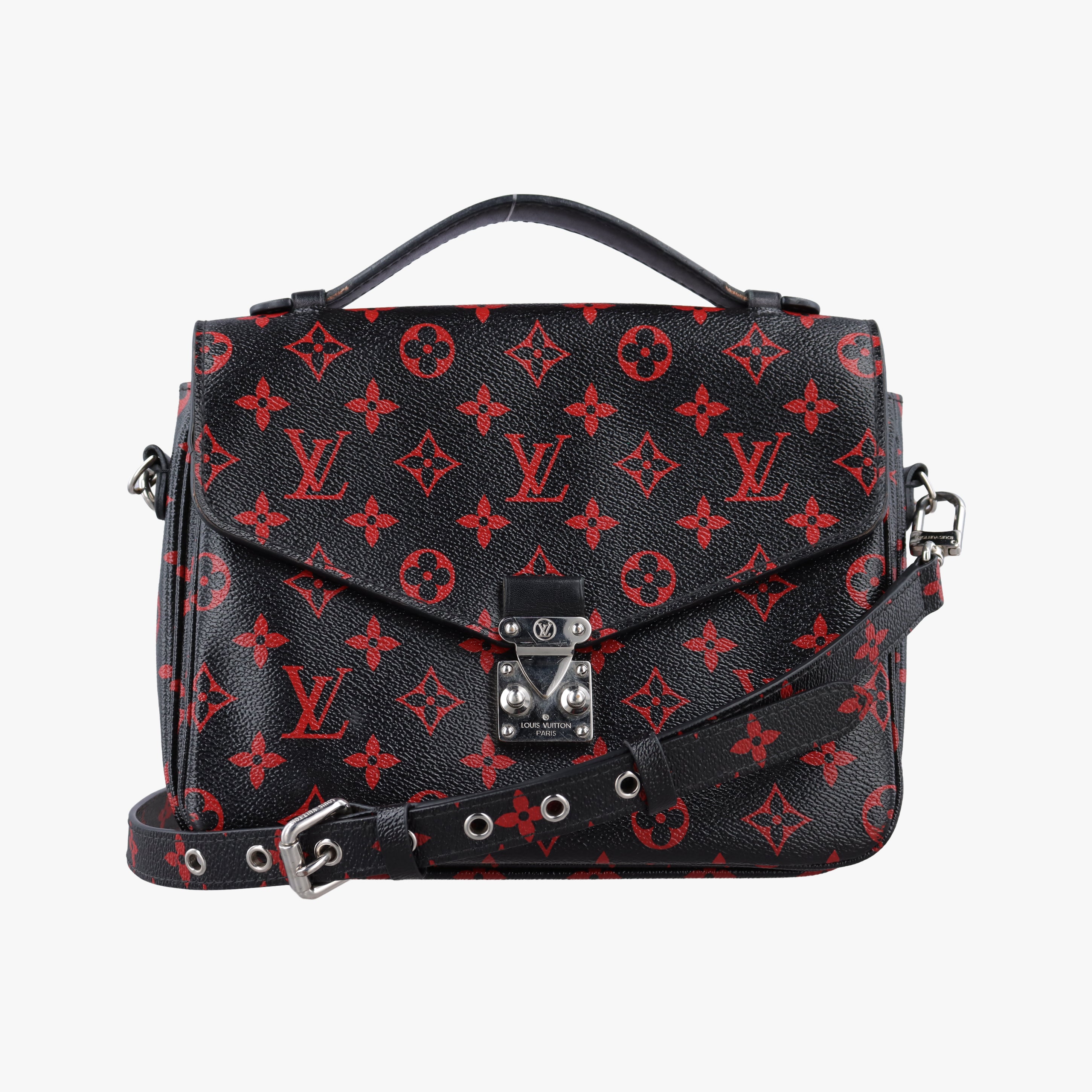 Pre-owned Louis Vuitton Pochette Metis MM Noir×ROUGE Monogram Infrarouge M41462 shoulderbag | stylenewstar