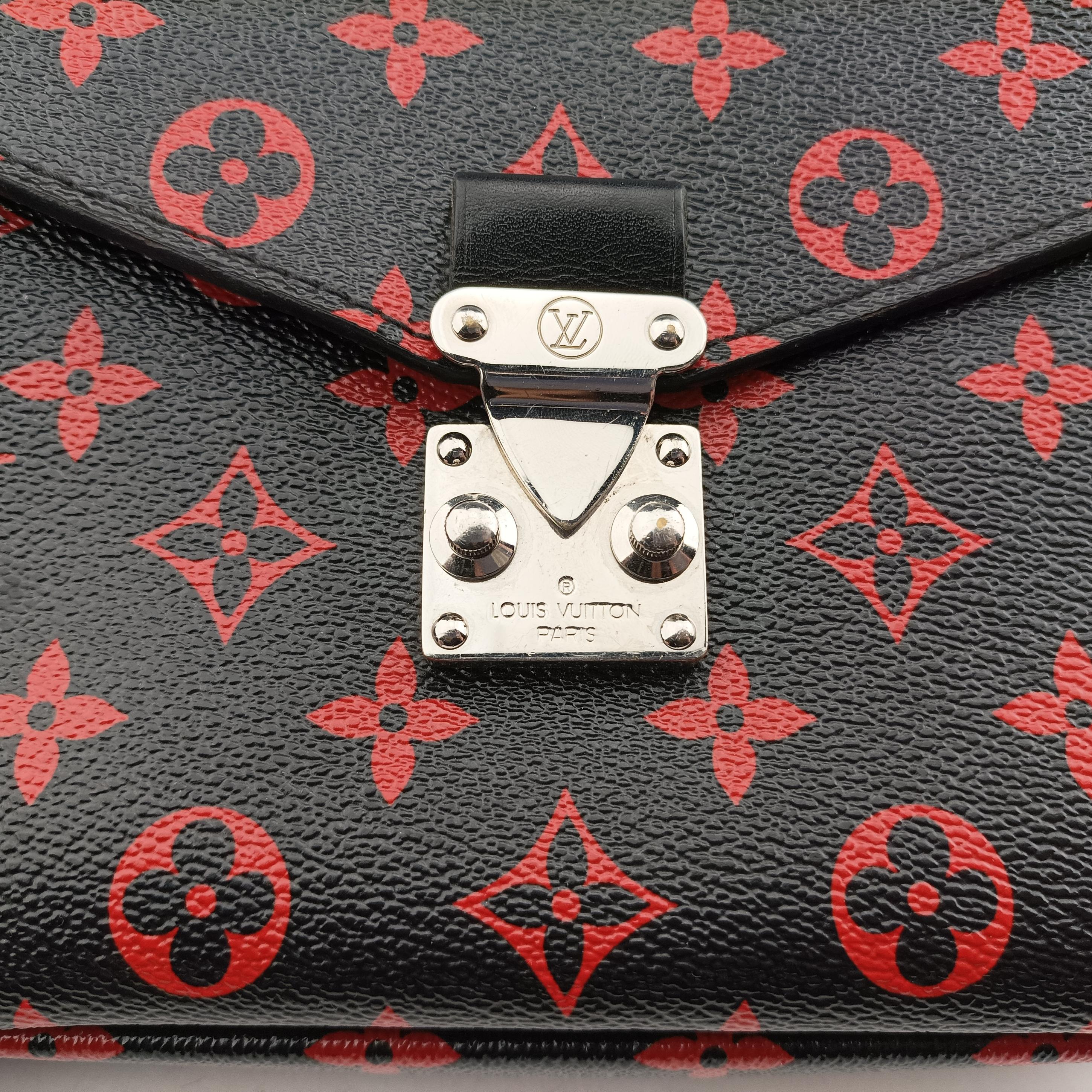 Pre-owned Louis Vuitton Pochette Metis MM Noir×ROUGE Monogram Infrarouge M41462 shoulderbag | stylenewstar