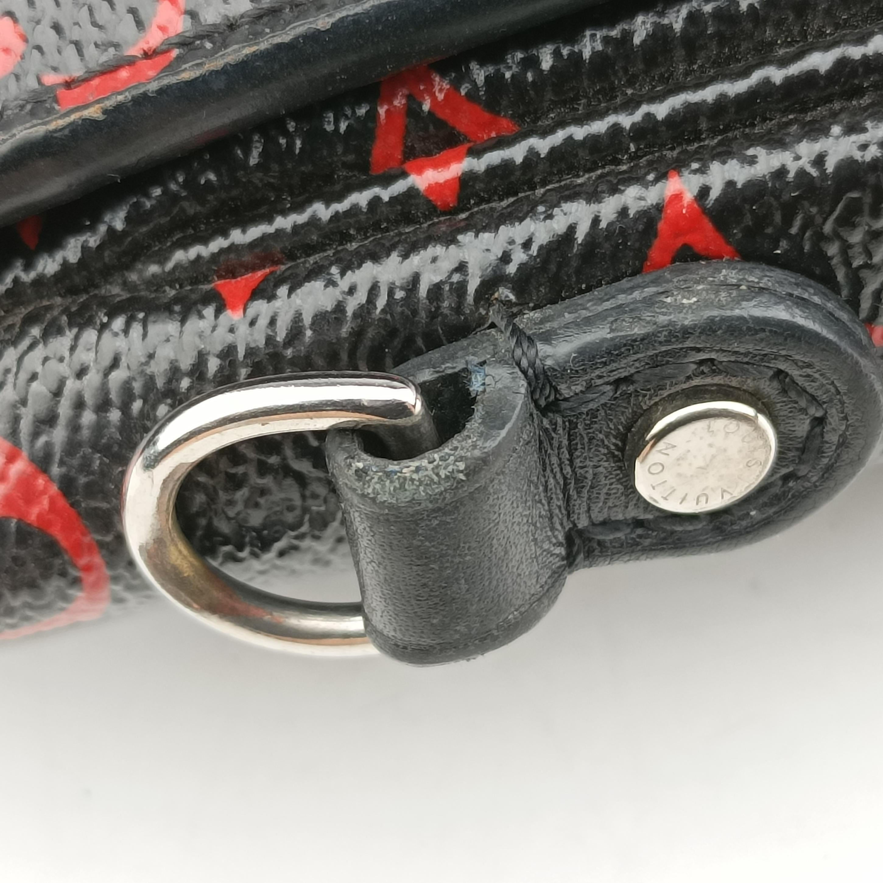 Pre-owned Louis Vuitton Pochette Metis MM Noir×ROUGE Monogram Infrarouge M41462 shoulderbag | stylenewstar