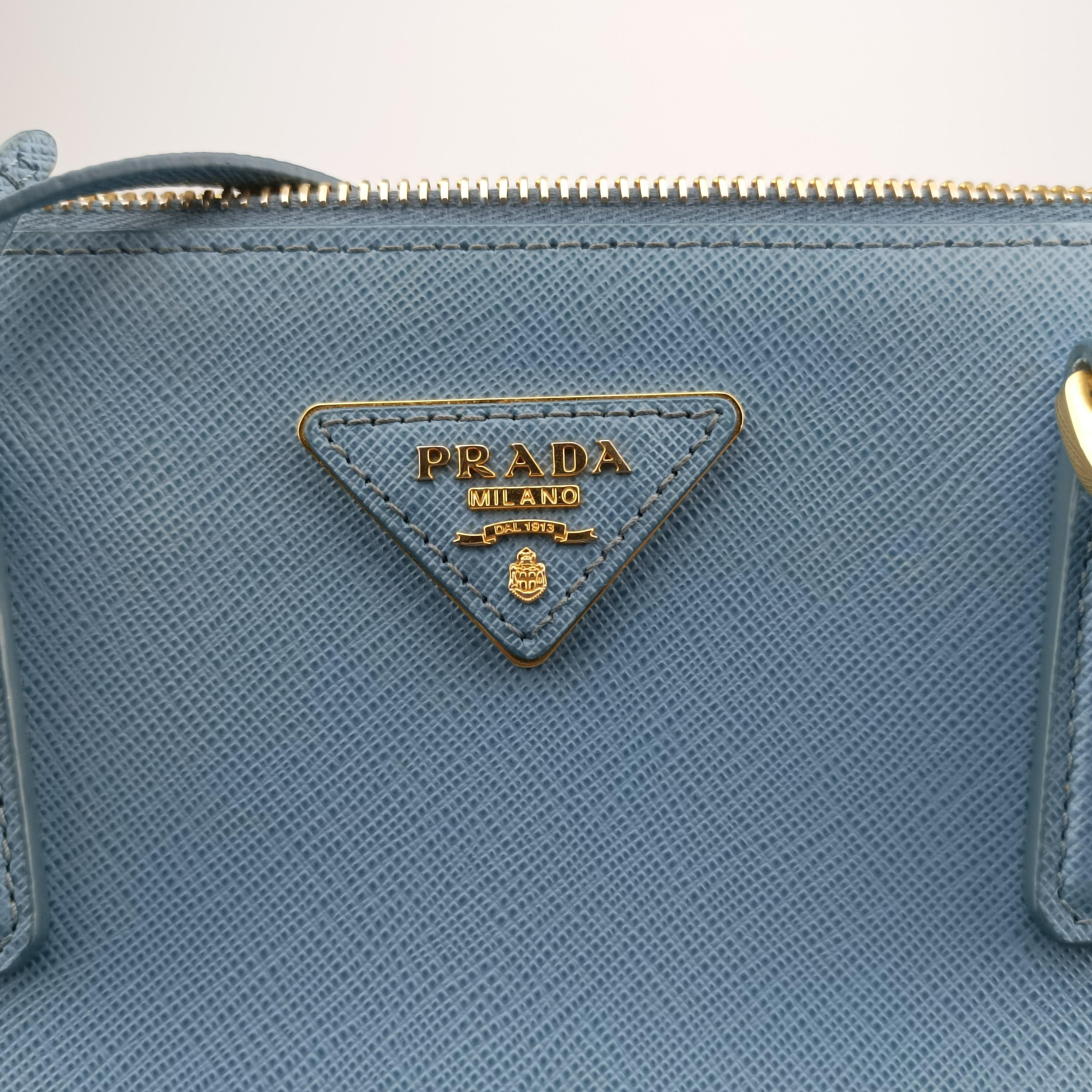 Secondhand Prada Galleria Blue SAFFIANO Leather BN1786 handbag | stylenewstar