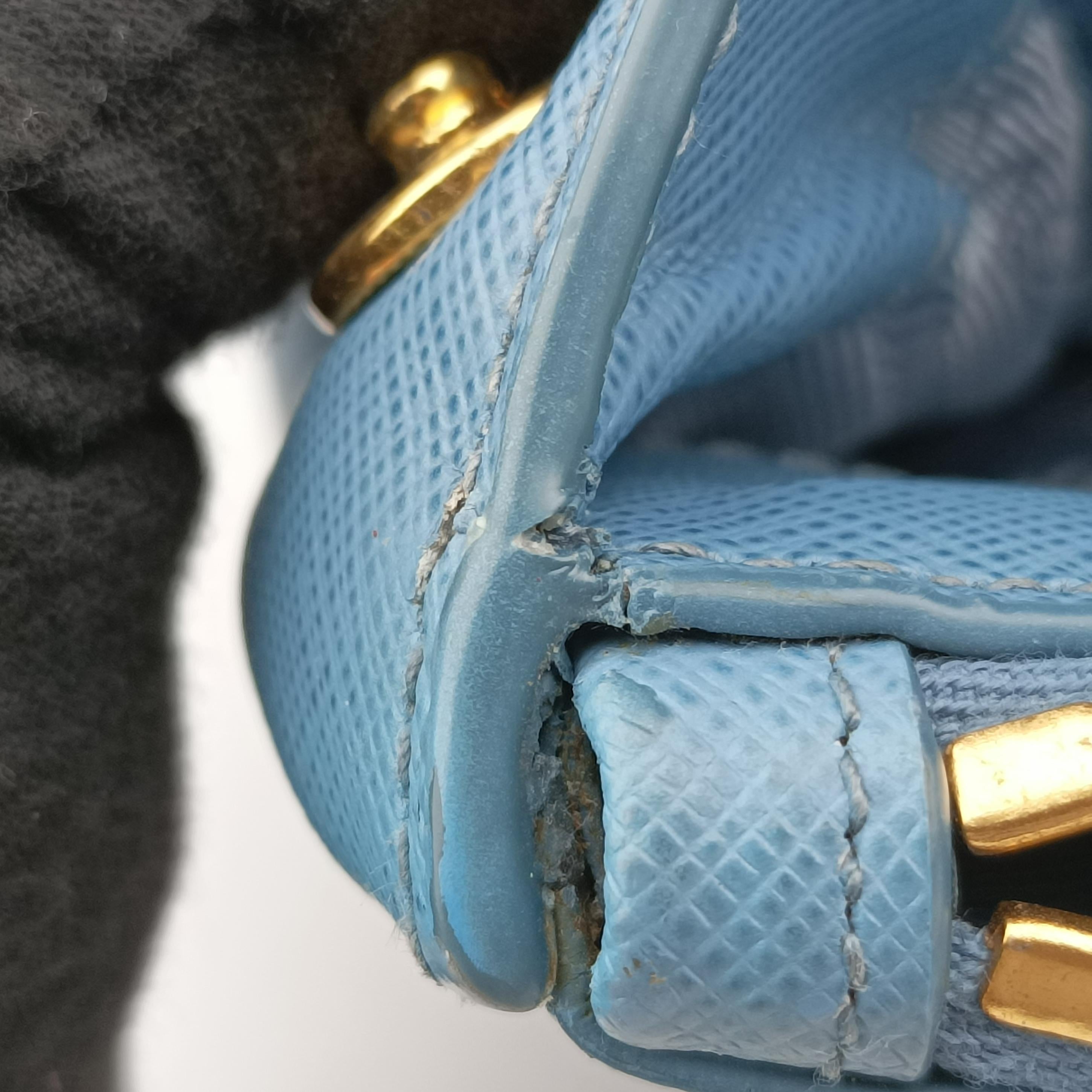 Secondhand Prada Galleria Blue SAFFIANO Leather BN1786 handbag | stylenewstar