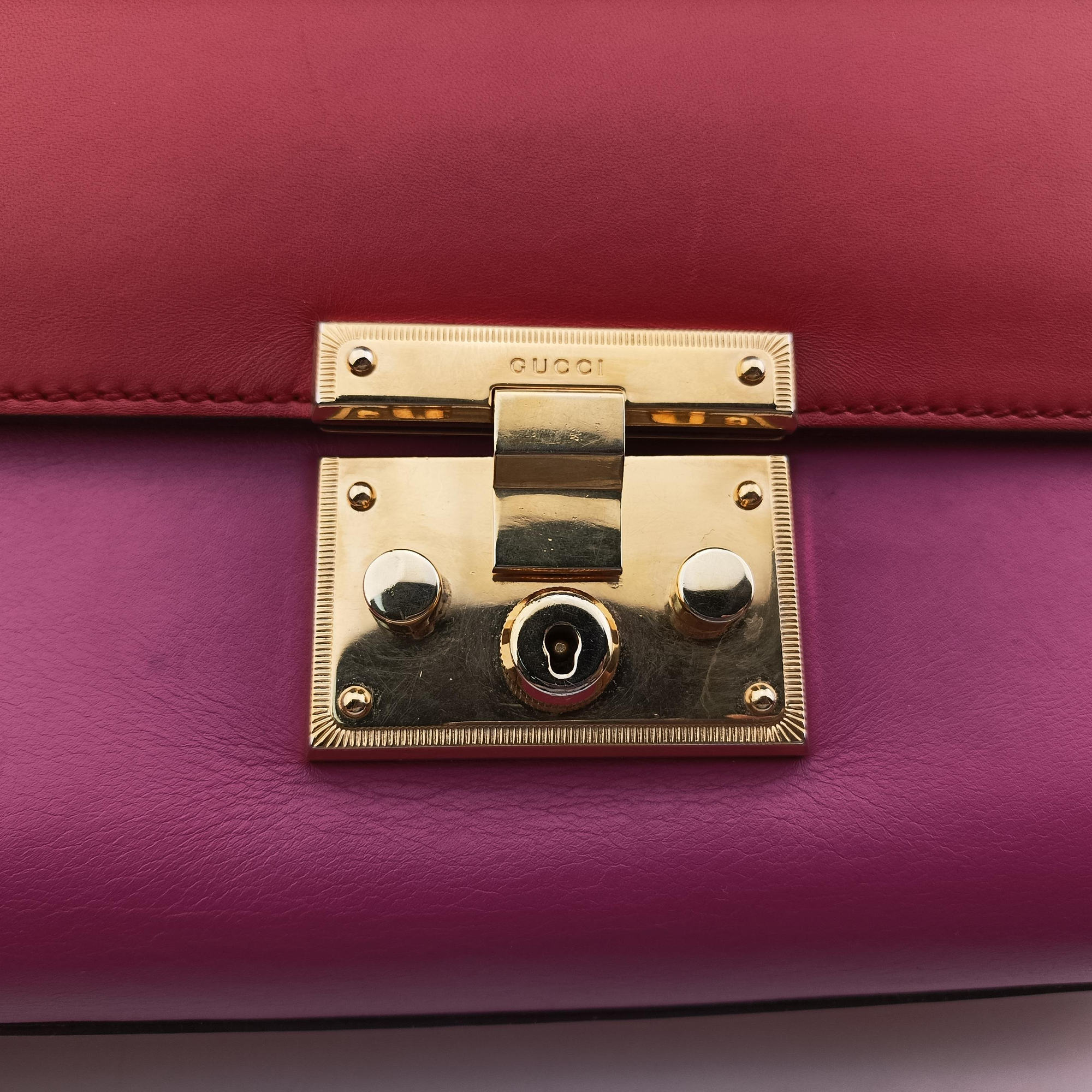 Pre-owned Gucci Padlock Rose×red Leather 409486 shoulderbag | stylenewstar