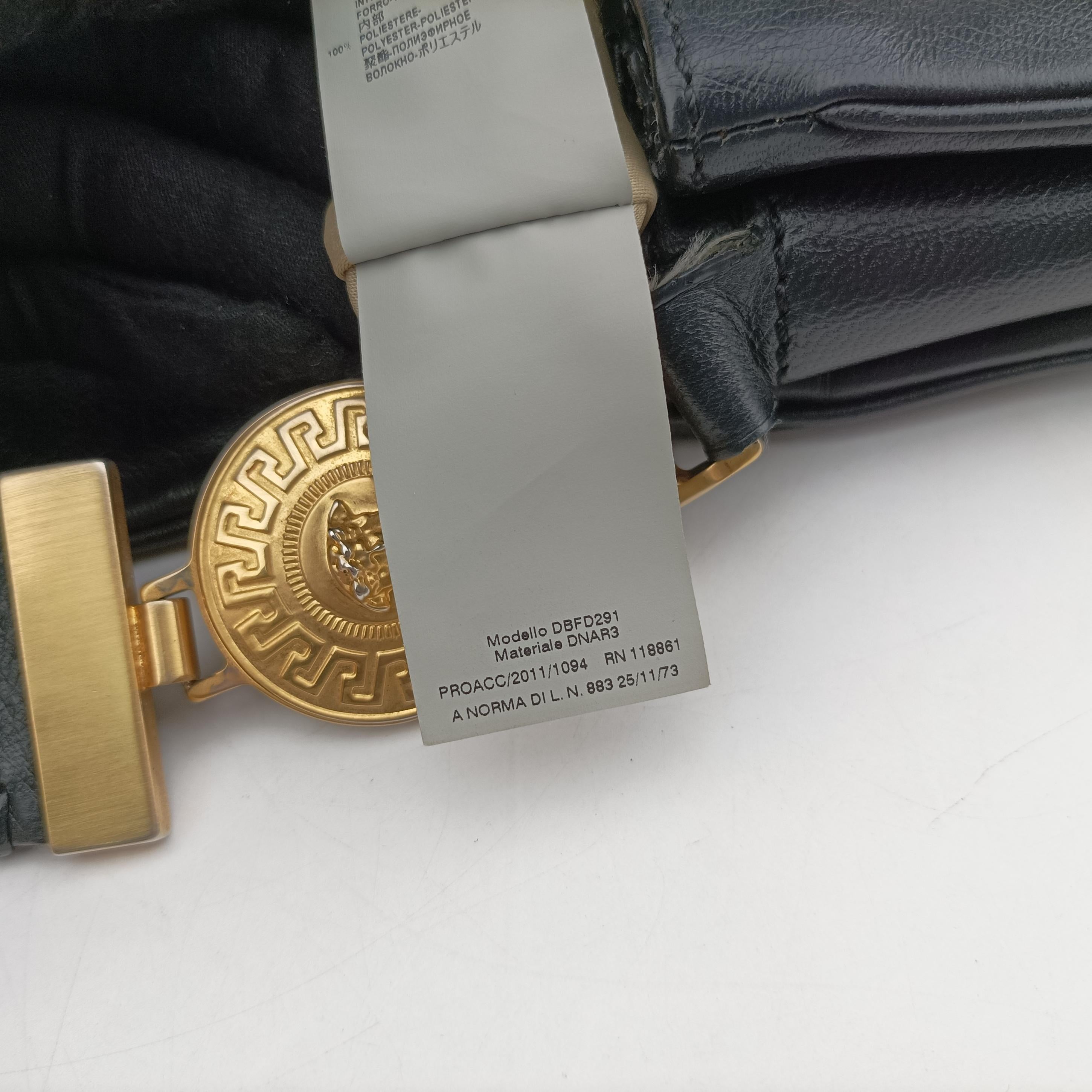 Pre-owned VERSACE Vanitas quilted baroque Black Leather  shoulderbag | stylenewstar
