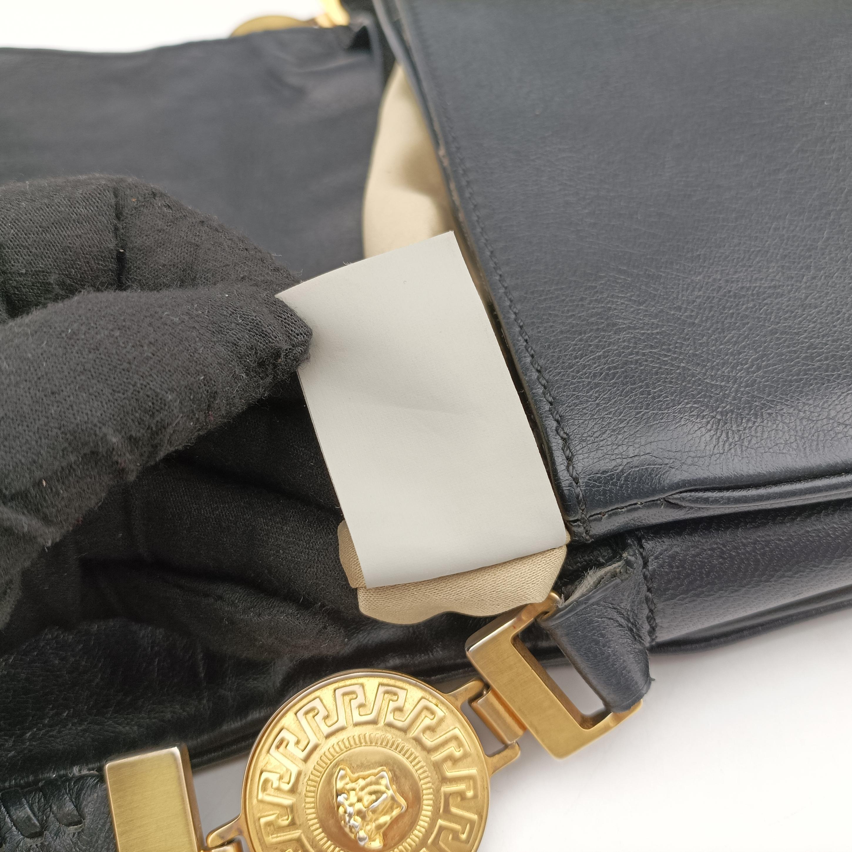 Pre-owned VERSACE Vanitas quilted baroque Black Leather  shoulderbag | stylenewstar