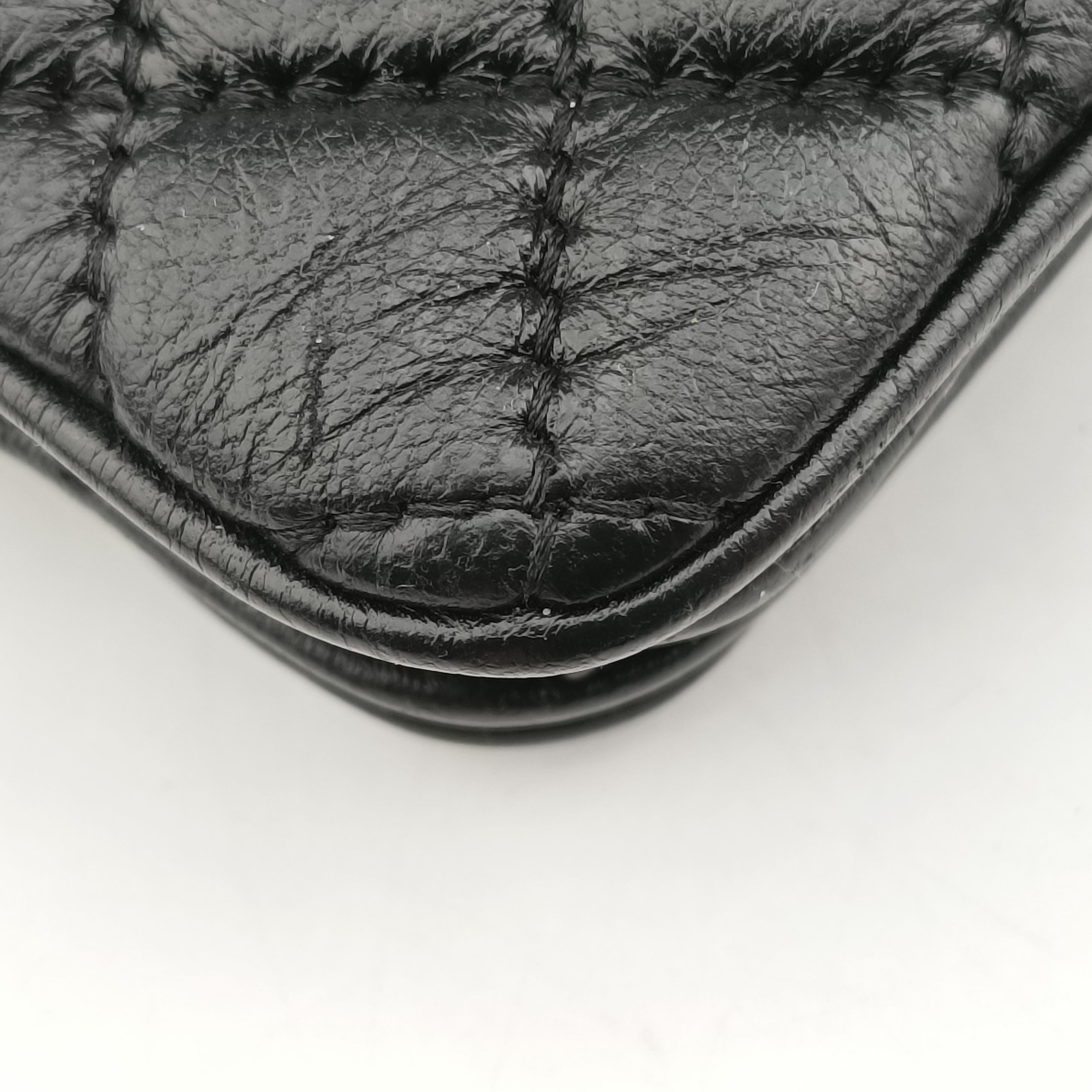 Pre-owned VERSACE Vanitas quilted baroque Black Leather  shoulderbag | stylenewstar