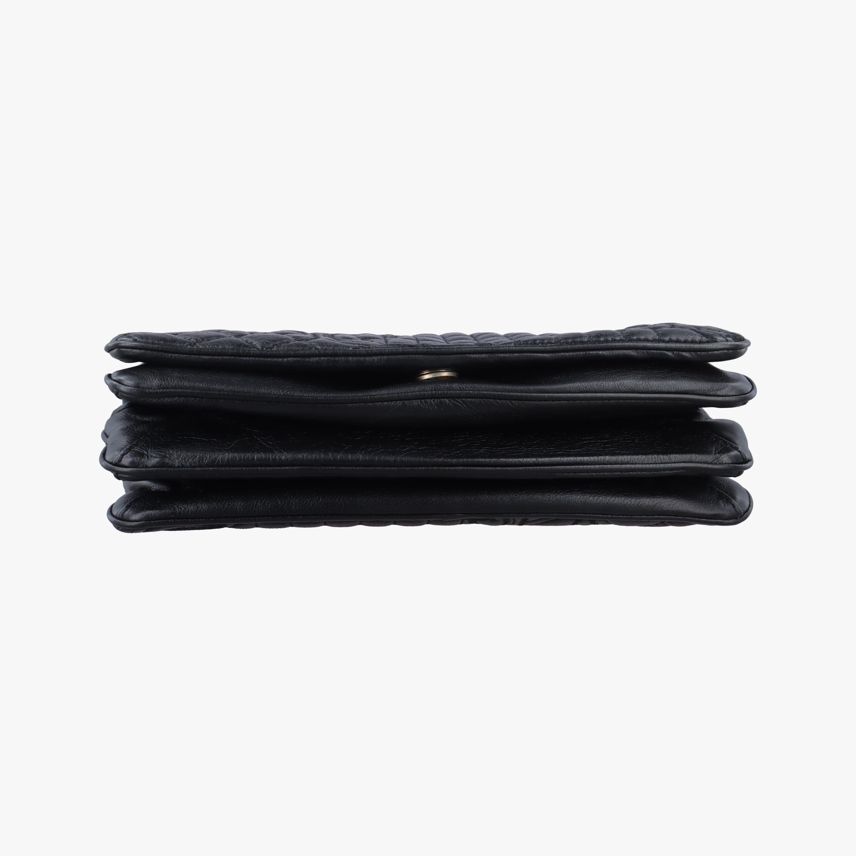 Pre-owned VERSACE Vanitas quilted baroque Black Leather  shoulderbag | stylenewstar