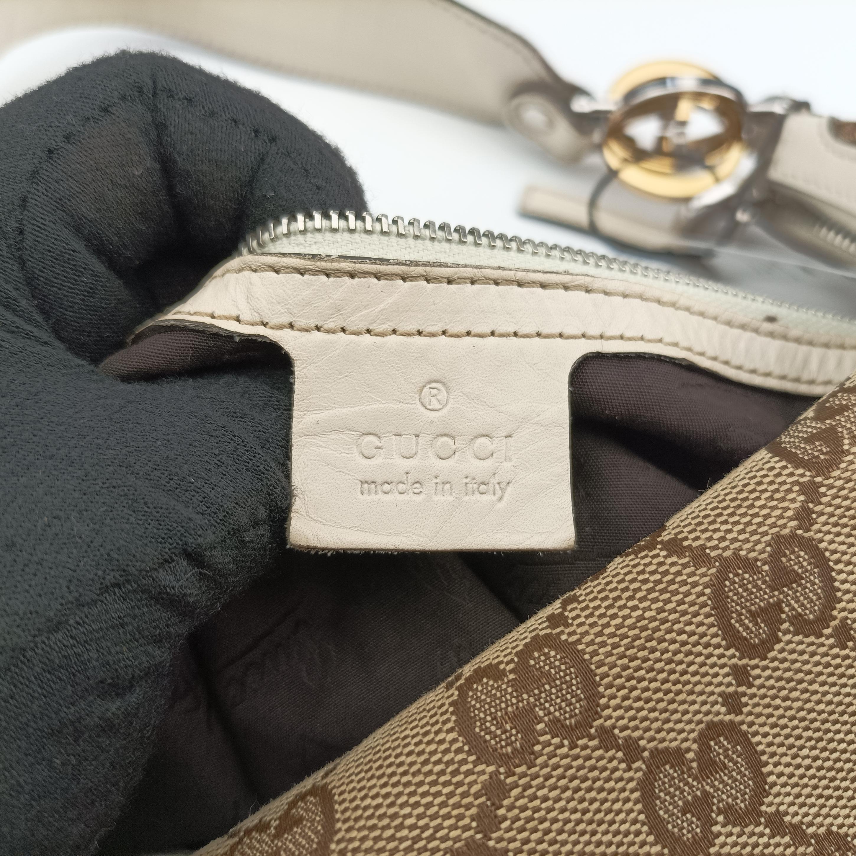 Pre-owned Gucci GG Twins Hobo WhitexBeide canvas 232945 shoulderbag | stylenewstar