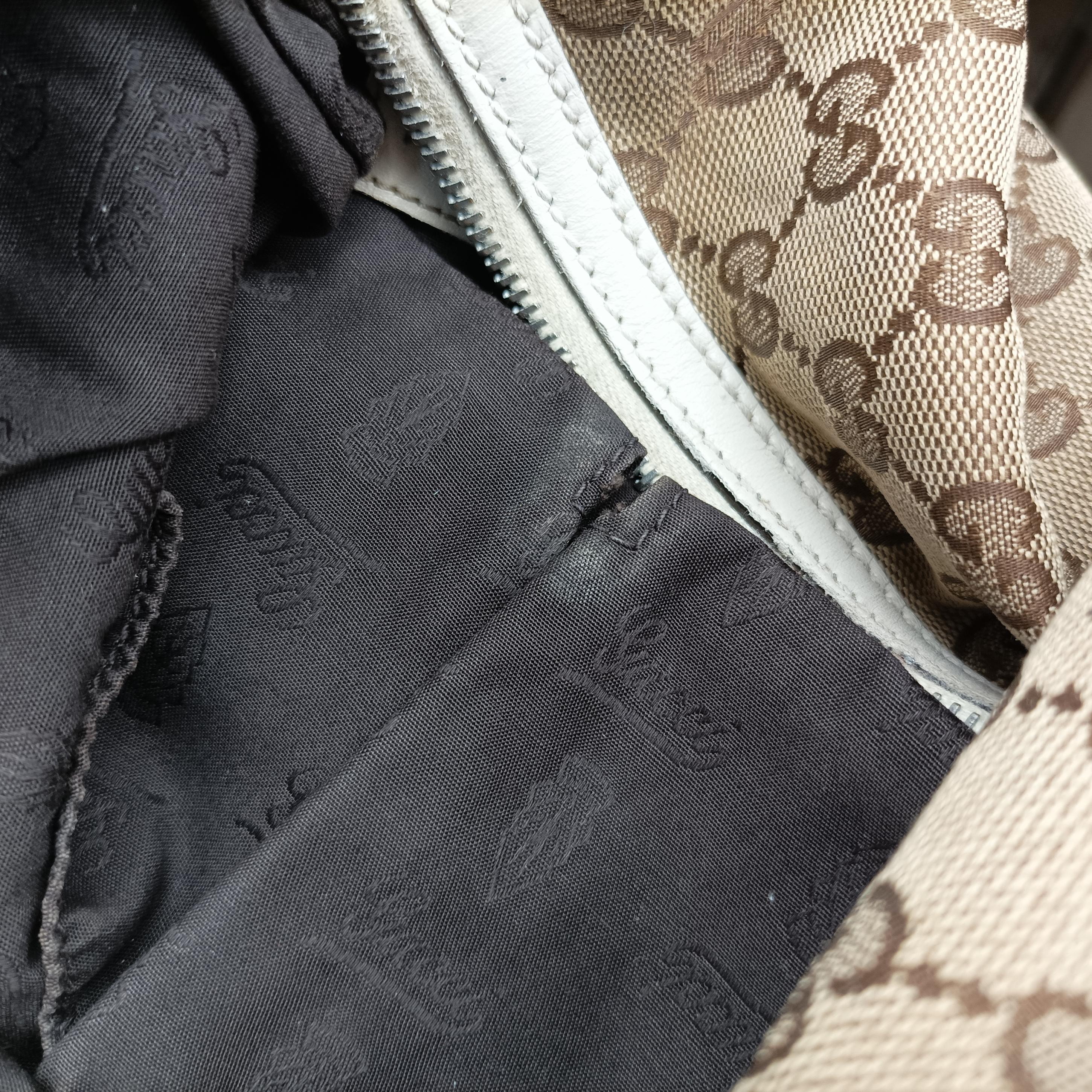 Pre-owned Gucci GG Twins Hobo WhitexBeide canvas 232945 shoulderbag | stylenewstar