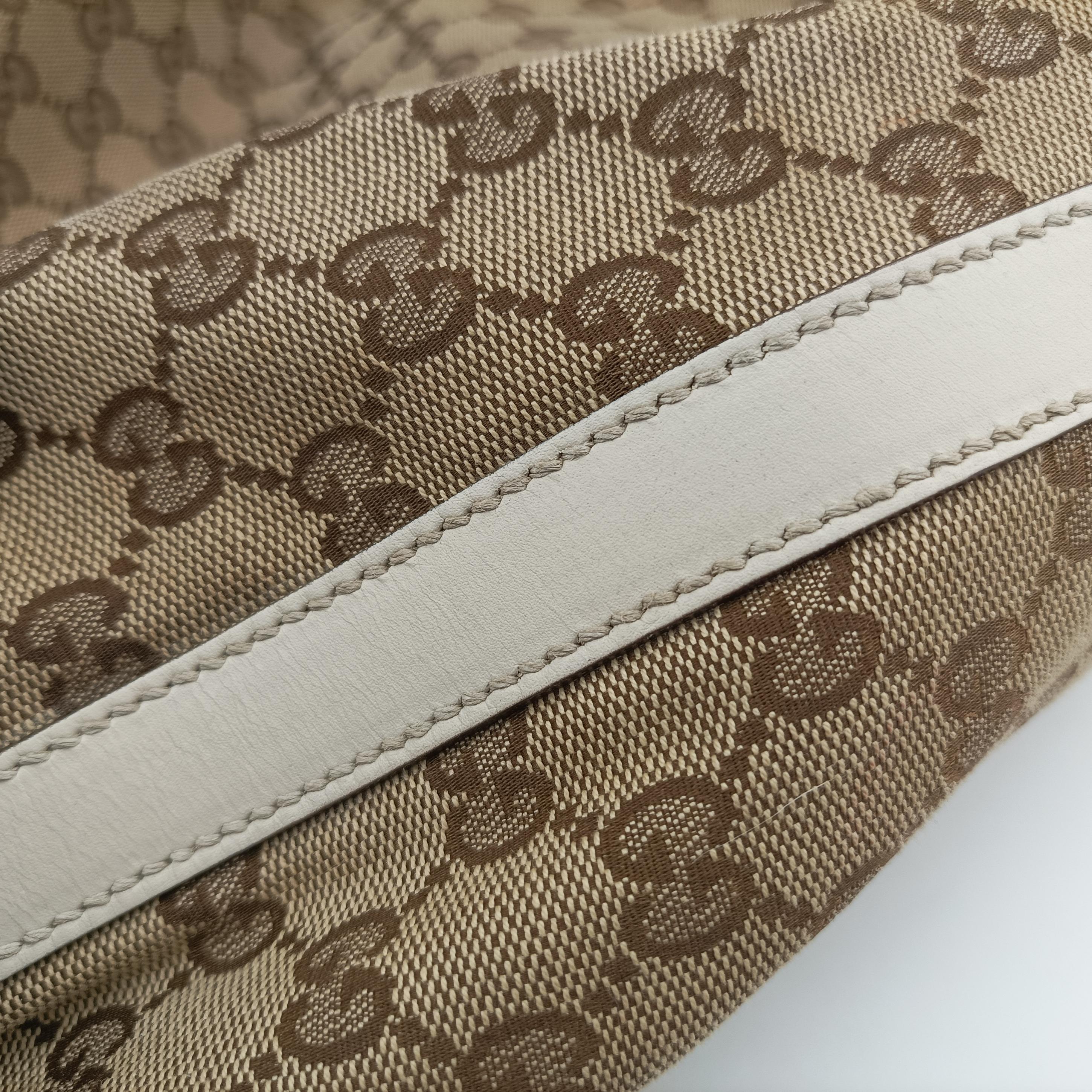 Pre-owned Gucci GG Twins Hobo WhitexBeide canvas 232945 shoulderbag | stylenewstar