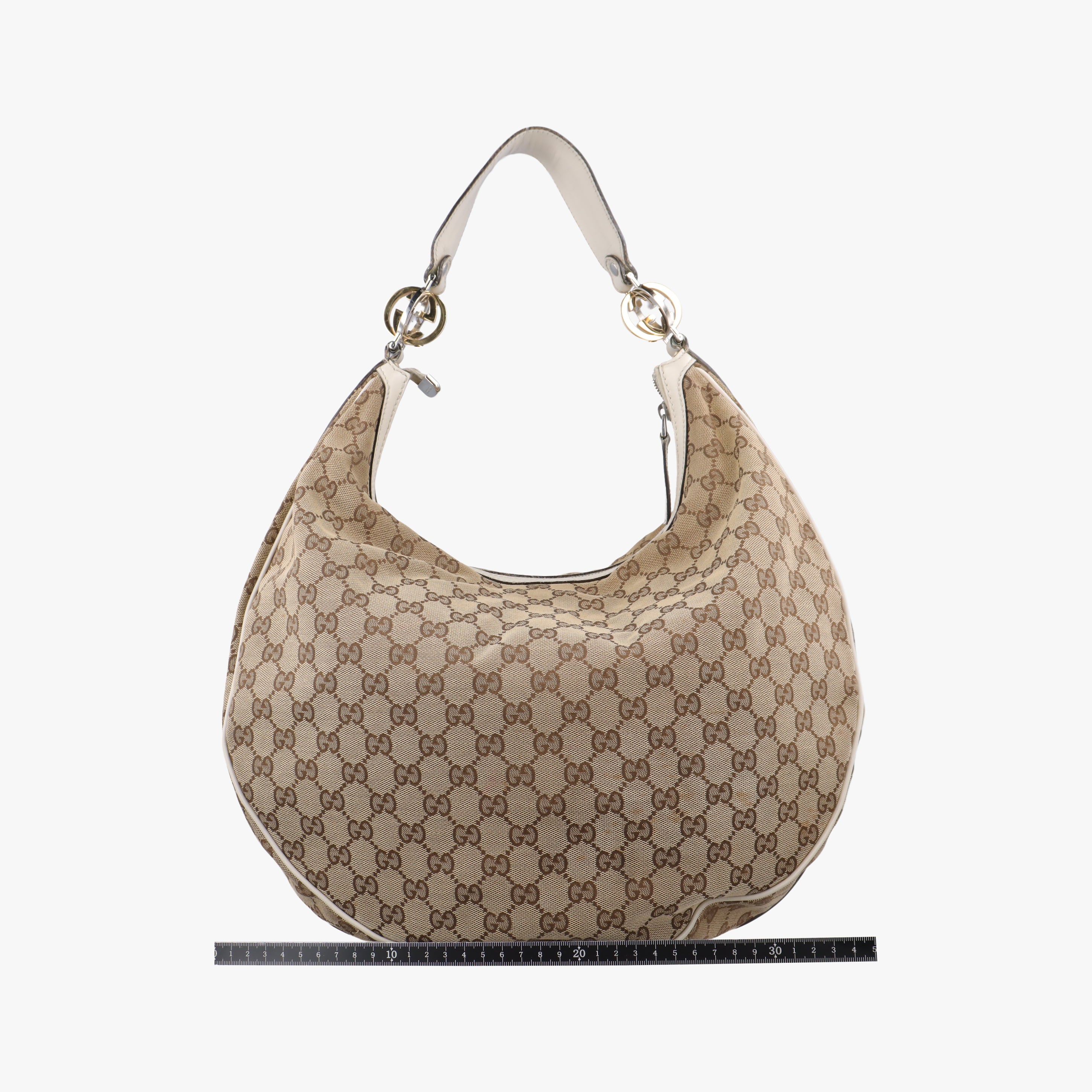 Pre-owned Gucci GG Twins Hobo WhitexBeide canvas 232945 shoulderbag | stylenewstar