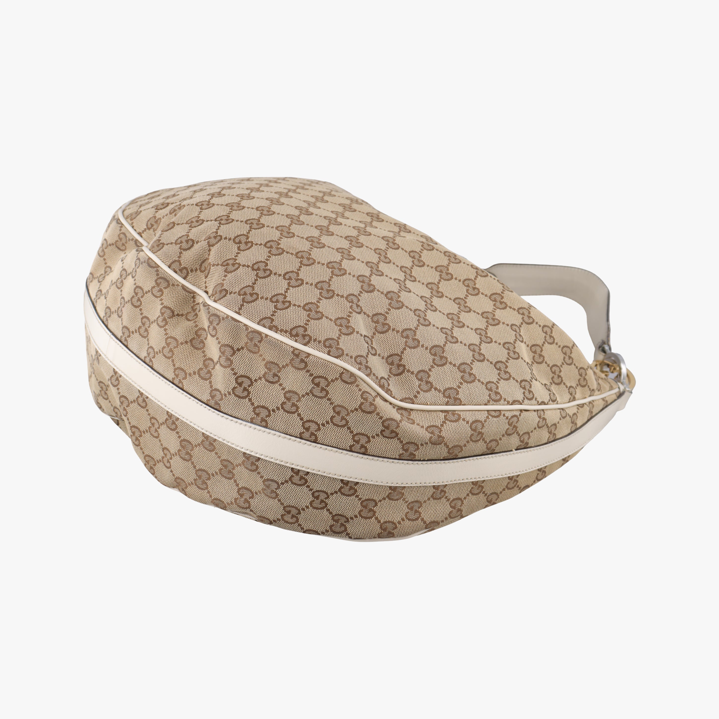 Pre-owned Gucci GG Twins Hobo WhitexBeide canvas 232945 shoulderbag | stylenewstar