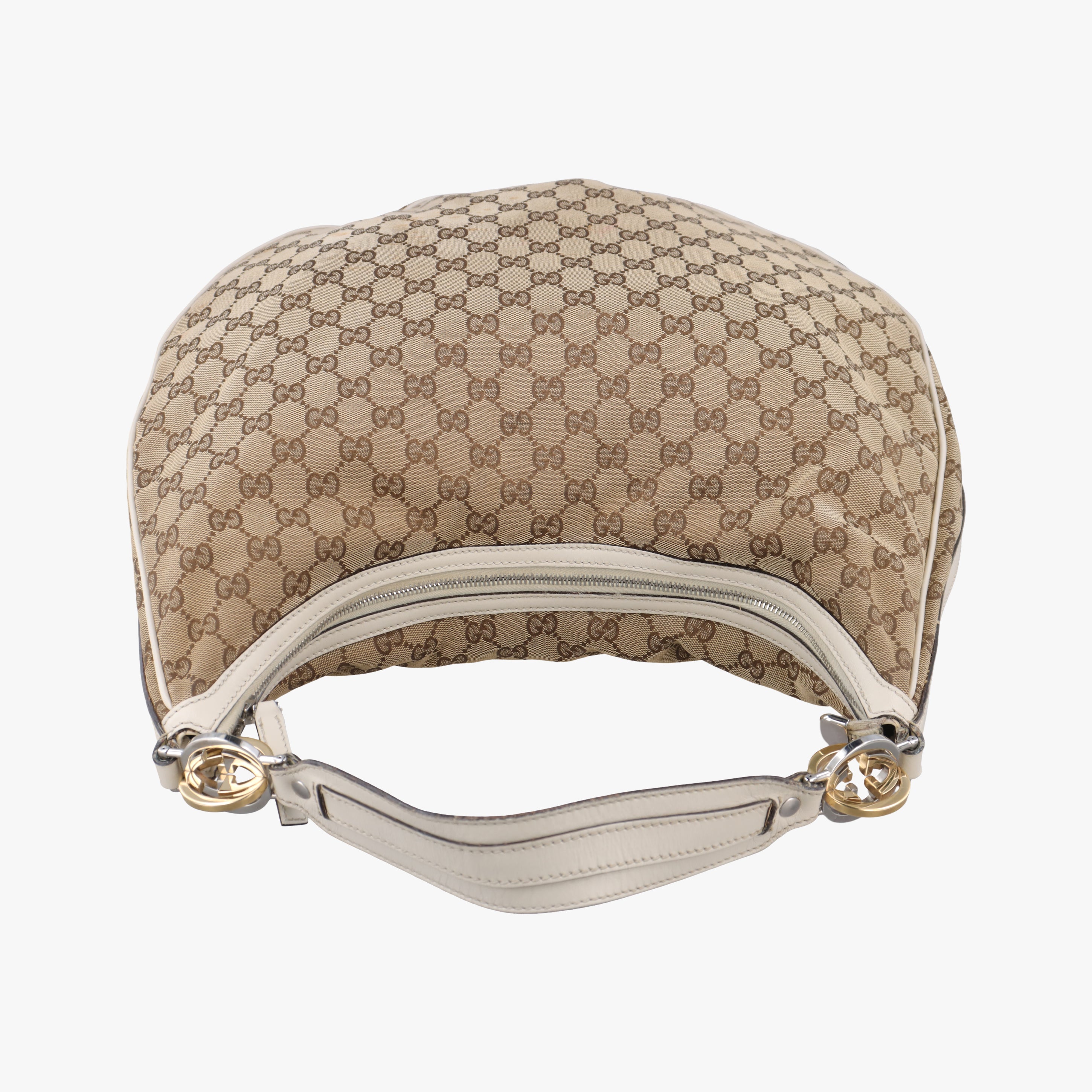 Pre-owned Gucci GG Twins Hobo WhitexBeide canvas 232945 shoulderbag | stylenewstar