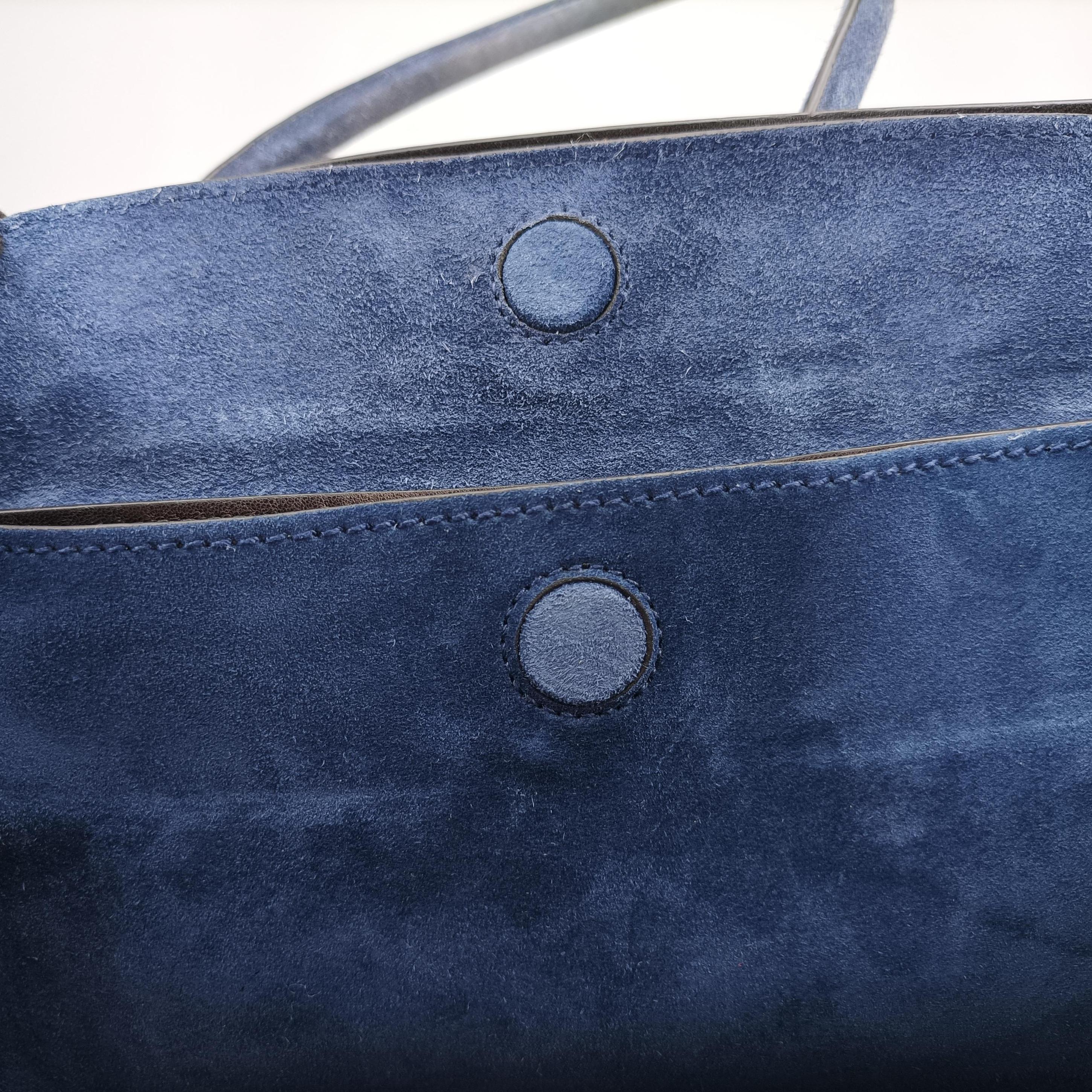 Pre-owned Prada Medium Double Blue suede  shoulderbag | stylenewstar