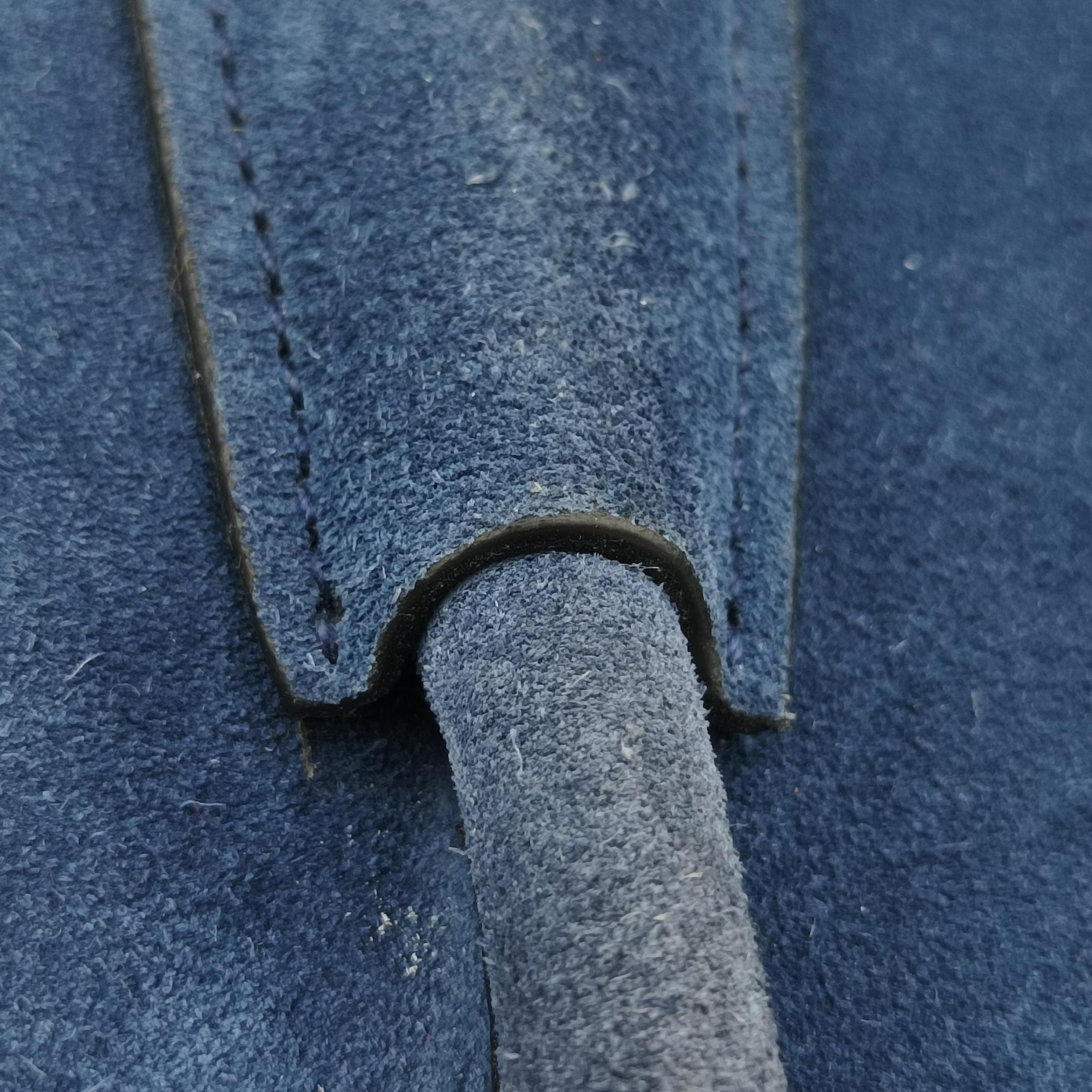 Pre-owned Prada Medium Double Blue suede  shoulderbag | stylenewstar