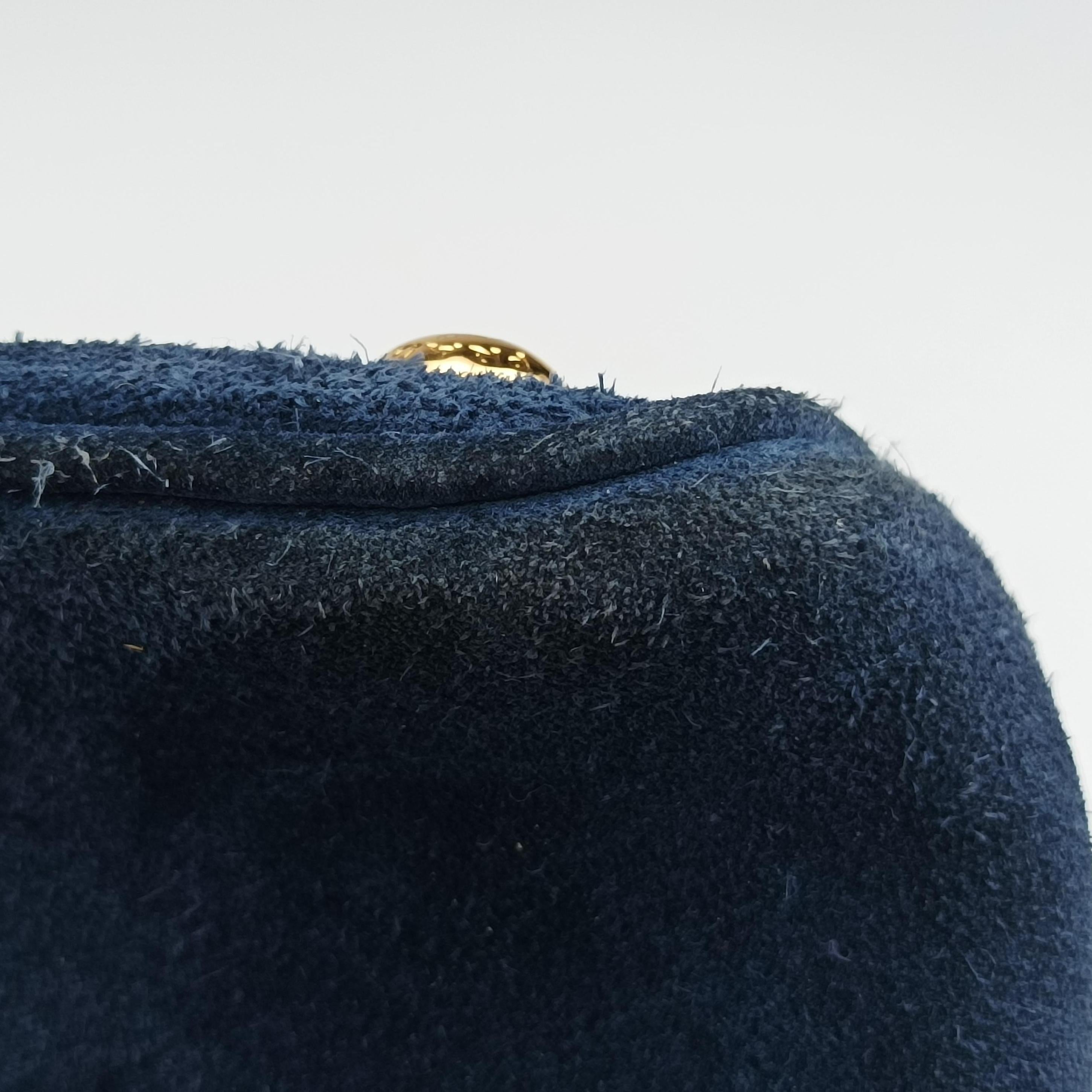 Pre-owned Prada Medium Double Blue suede  shoulderbag | stylenewstar