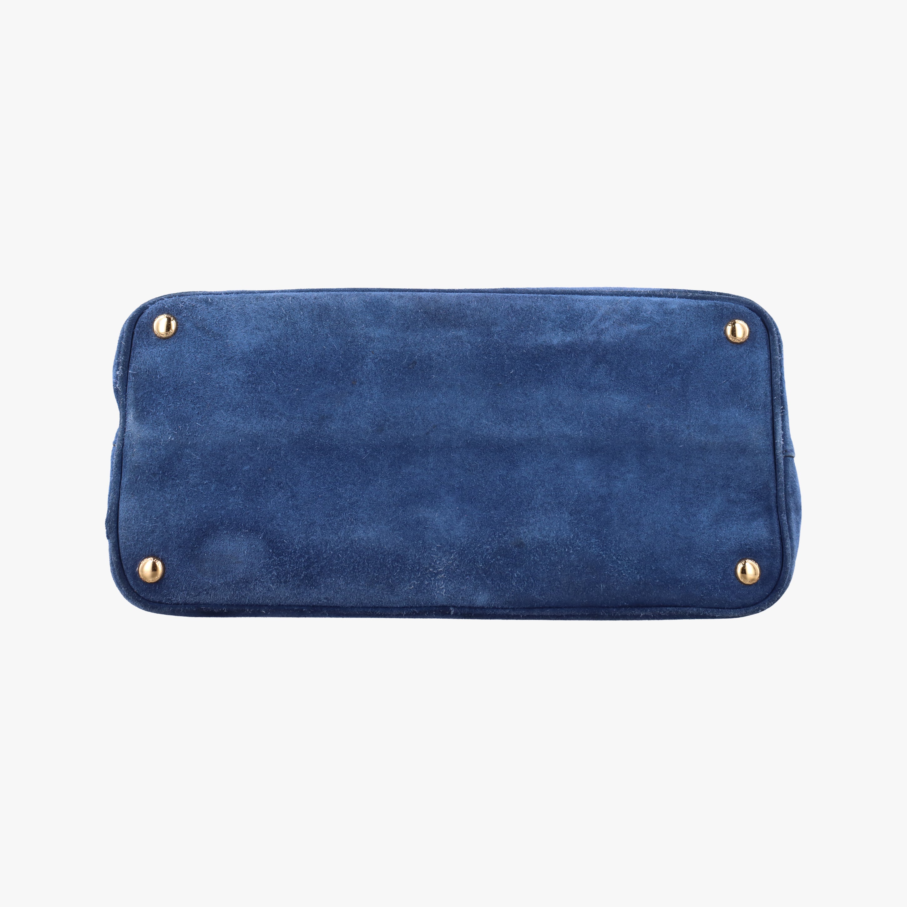 Pre-owned Prada Medium Double Blue suede  shoulderbag | stylenewstar