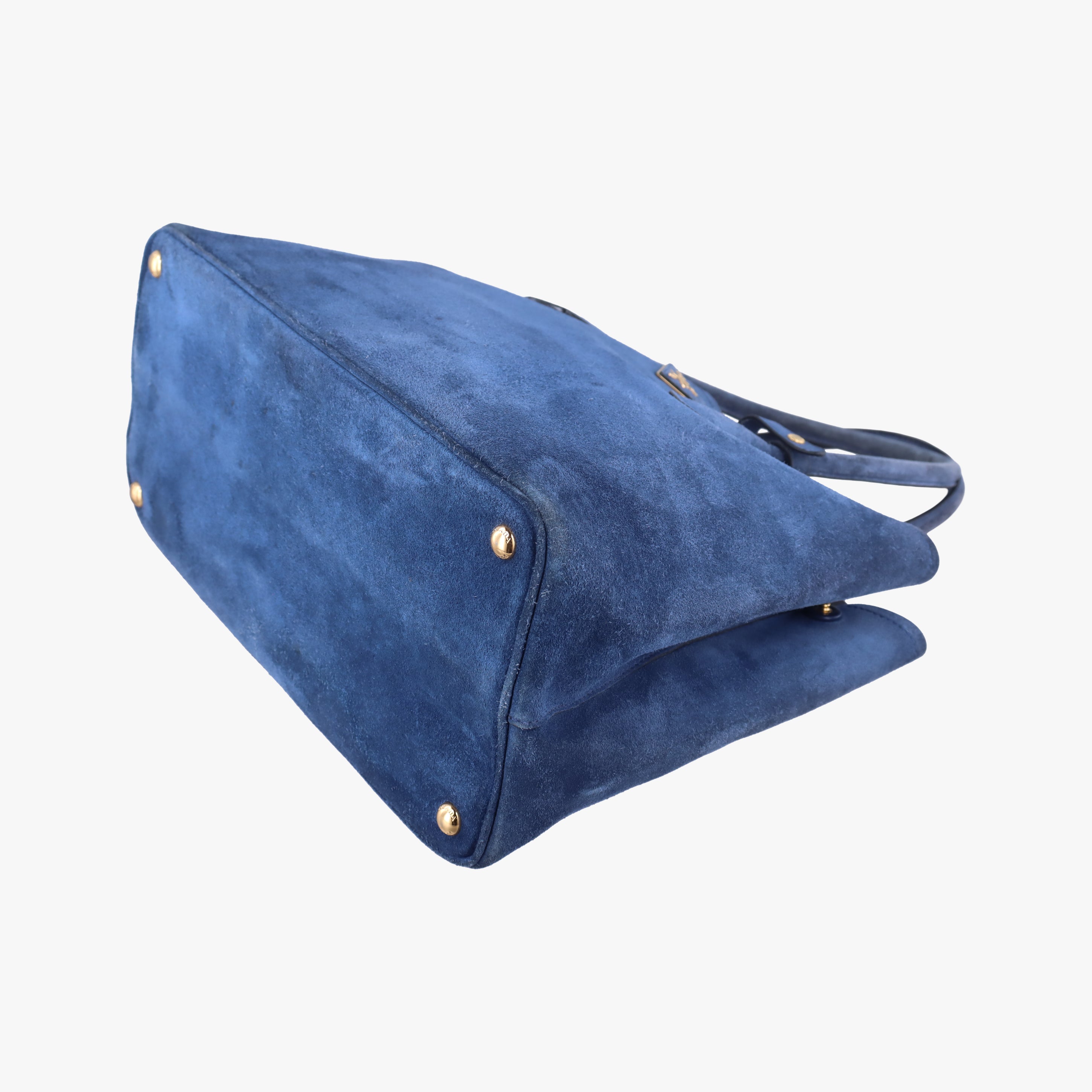 Pre-owned Prada Medium Double Blue suede  shoulderbag | stylenewstar