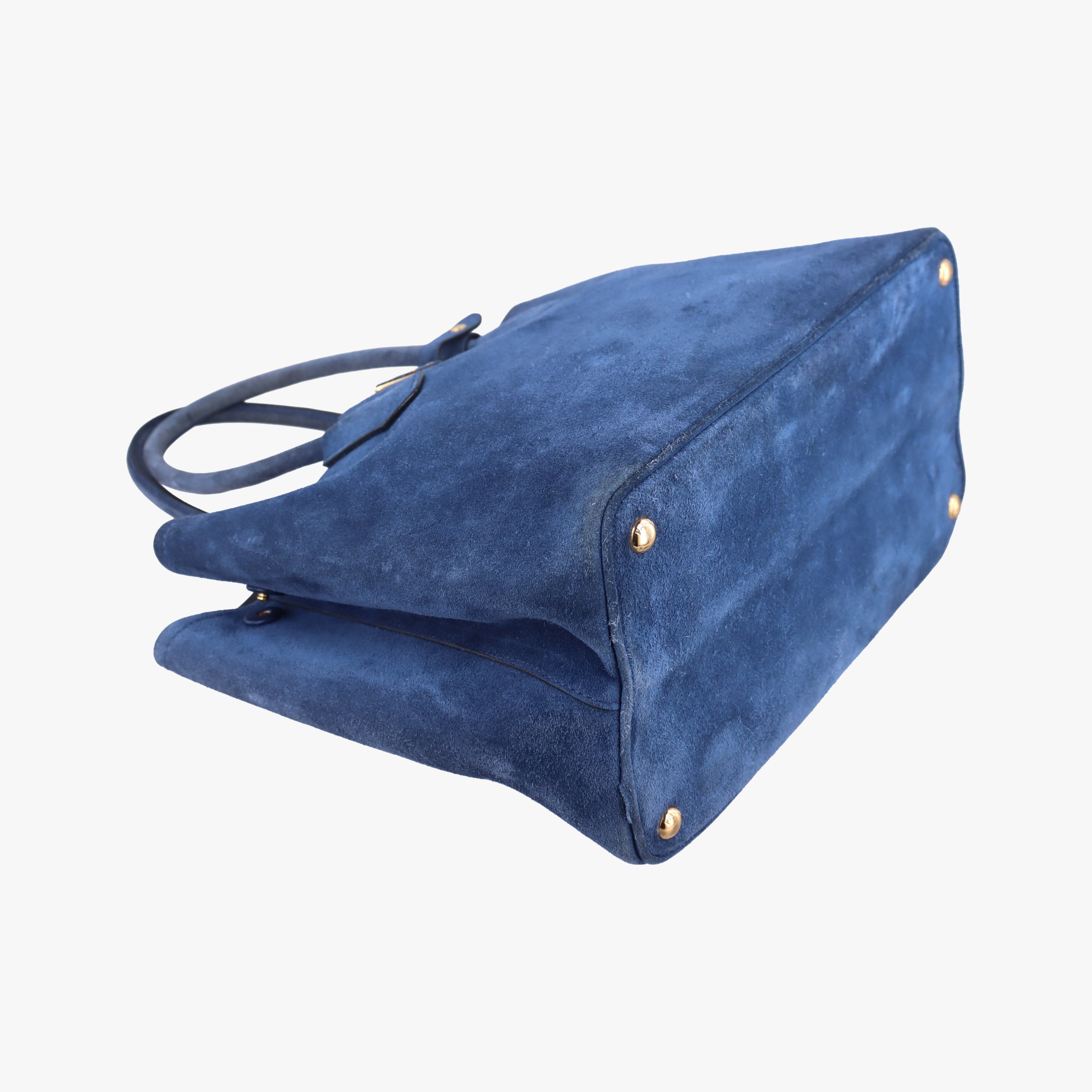Pre-owned Prada Medium Double Blue suede  shoulderbag | stylenewstar
