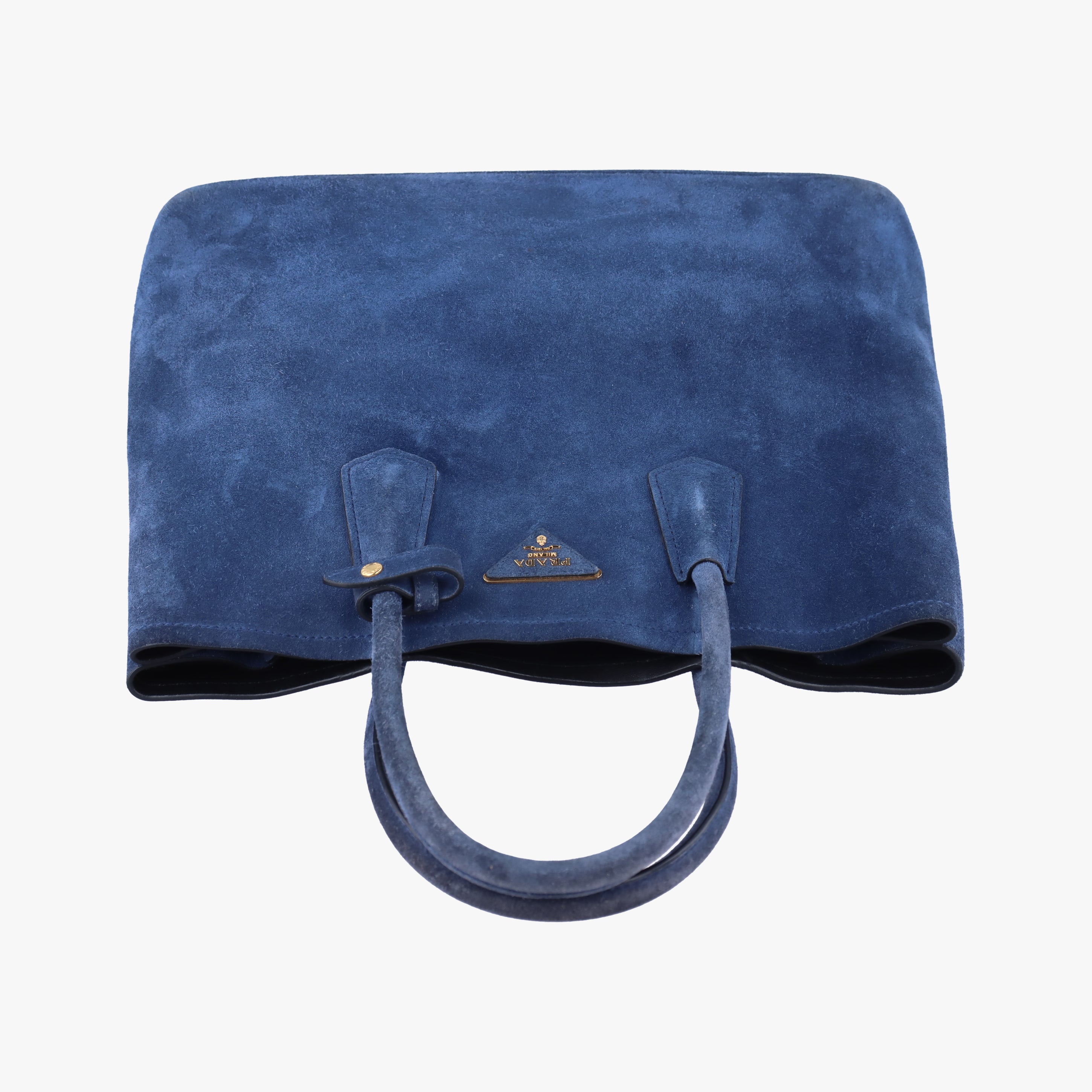 Pre-owned Prada Medium Double Blue suede  shoulderbag | stylenewstar