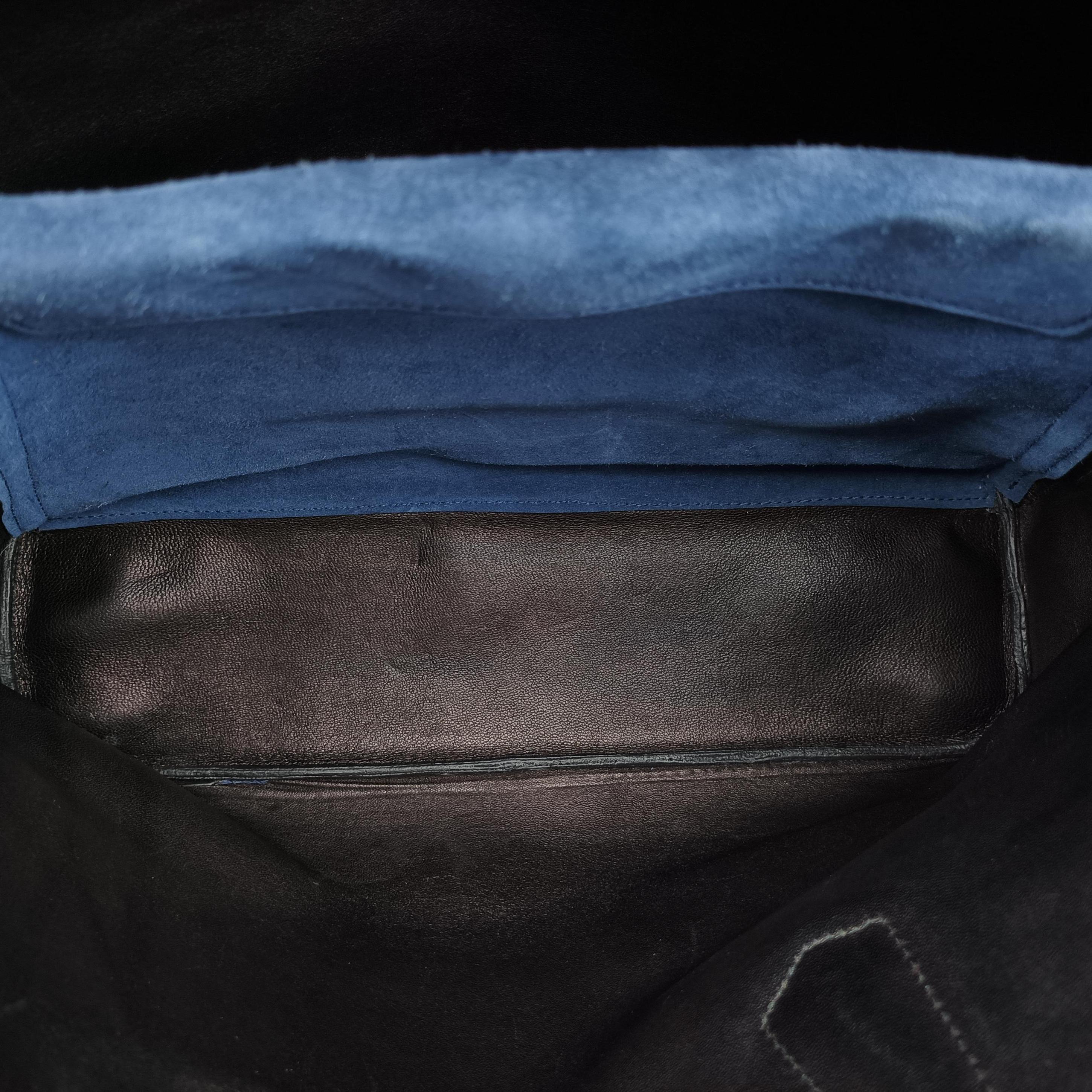 Pre-owned Prada Medium Double Blue suede  shoulderbag | stylenewstar