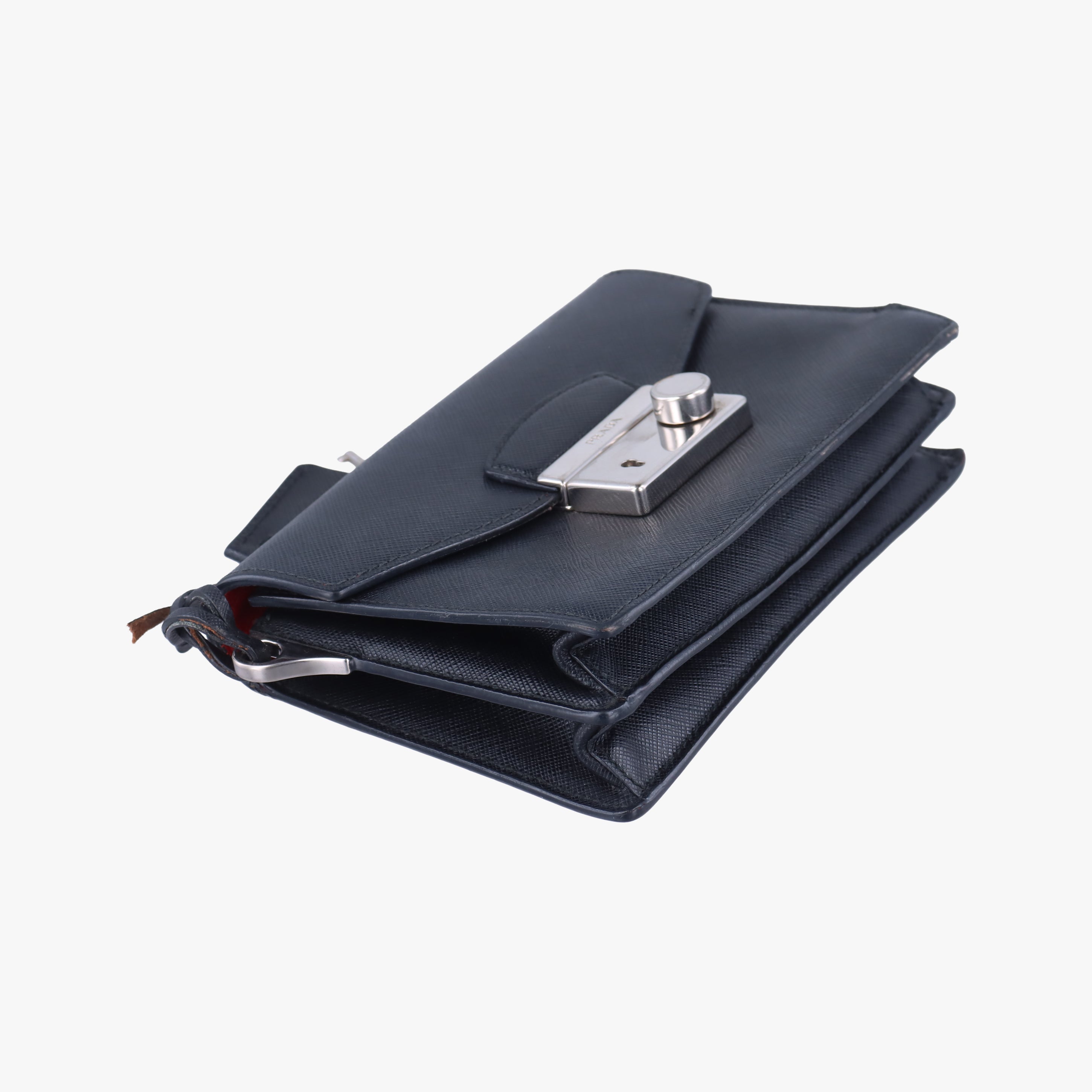Secondhand Prada Sound Lock Black SAFFIANO Leather BN0924 shoulderbag | stylenewstar