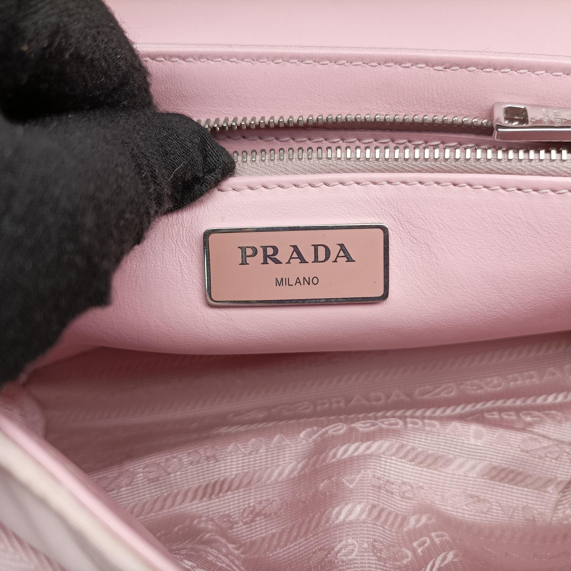Pre-owned Prada Pocket Pink Nylon × Leather  shoulderbag | stylenewstar