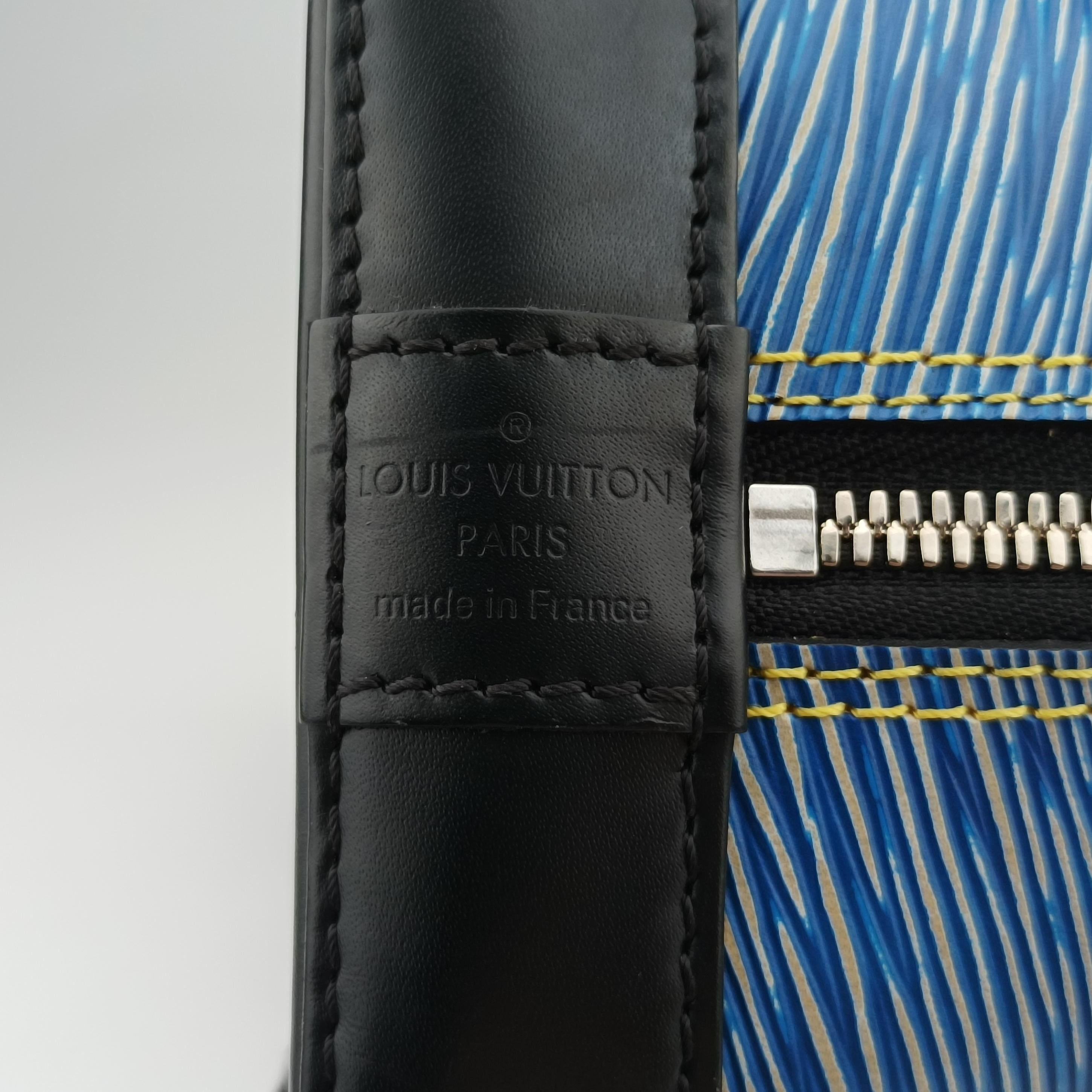 Secondhand Louis Vuitton Alma PM black×DENIM blue epi M51052 handbag | stylenewstar