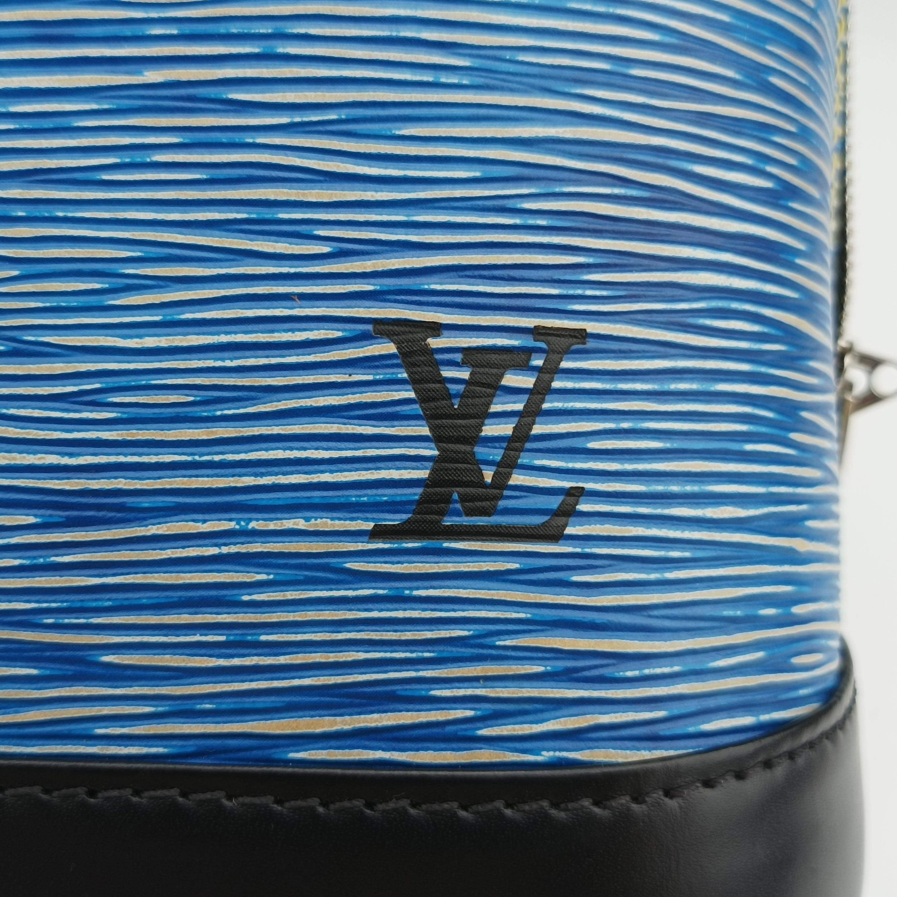 Secondhand Louis Vuitton Alma PM black×DENIM blue epi M51052 handbag | stylenewstar