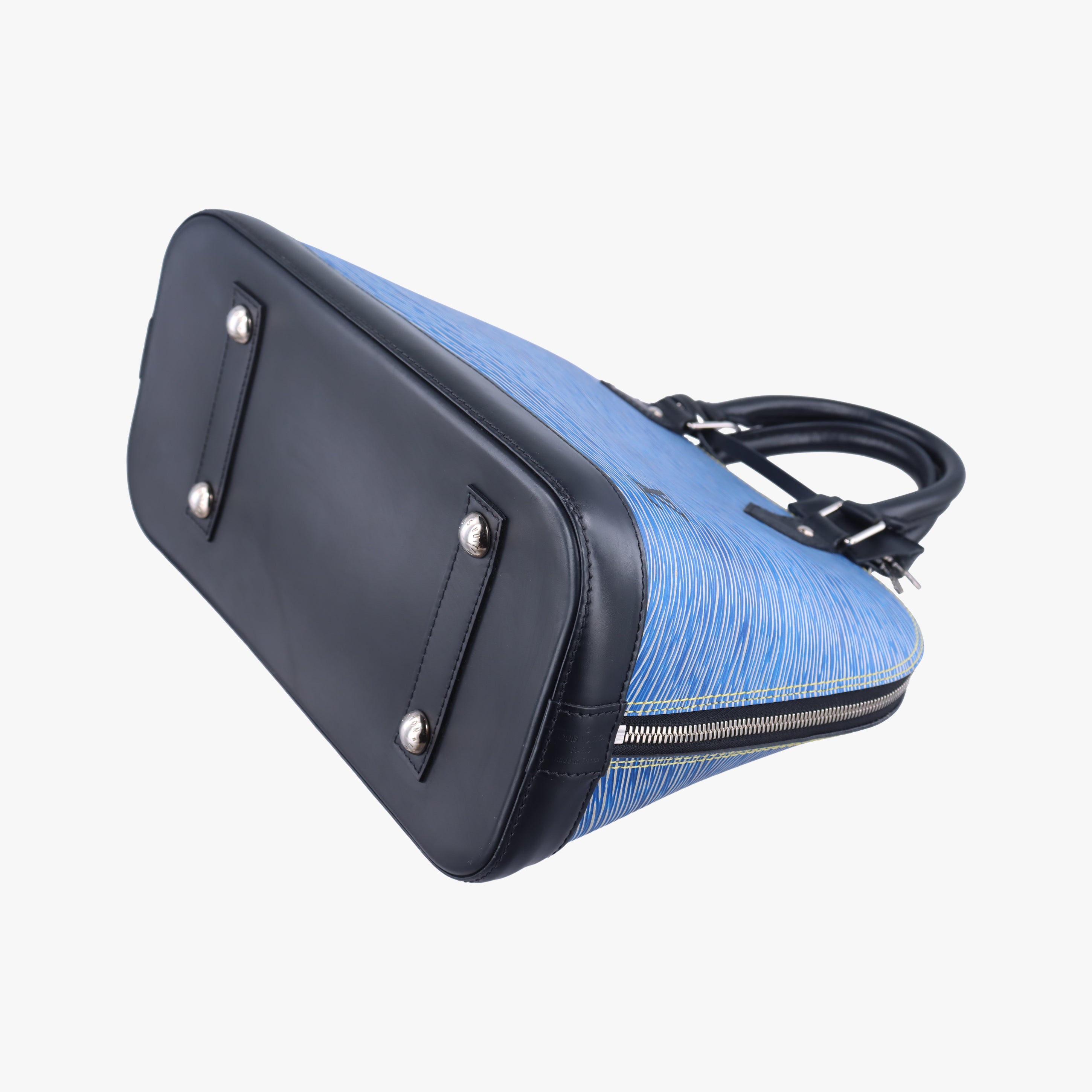 Secondhand Louis Vuitton Alma PM black×DENIM blue epi M51052 handbag | stylenewstar