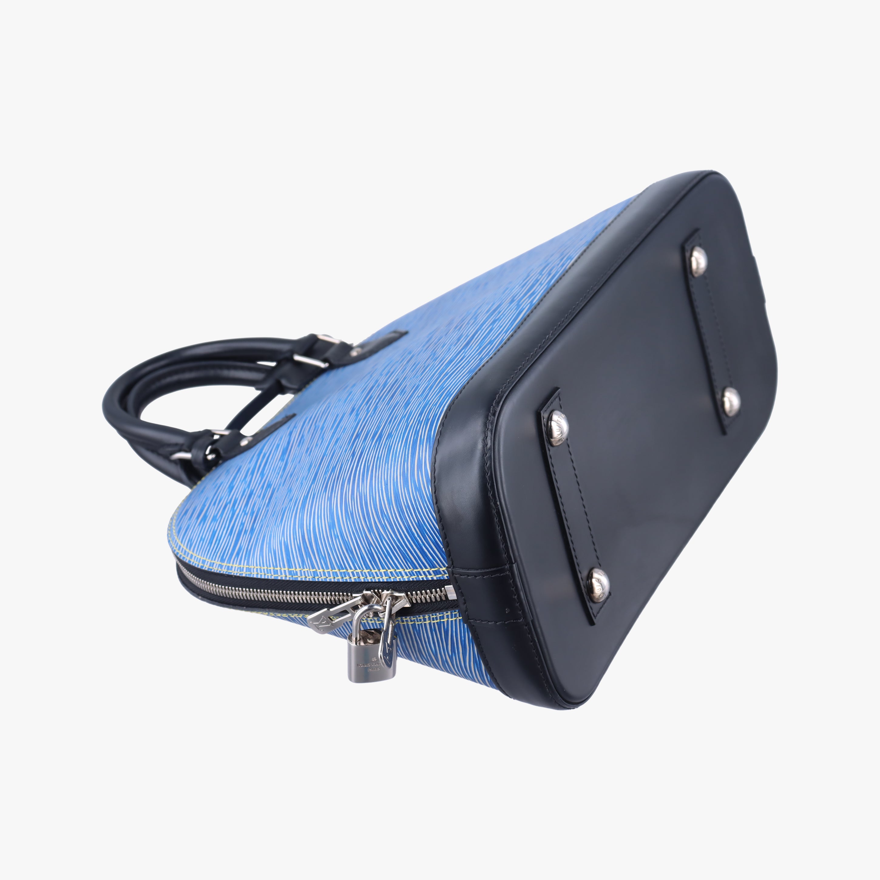 Secondhand Louis Vuitton Alma PM black×DENIM blue epi M51052 handbag | stylenewstar