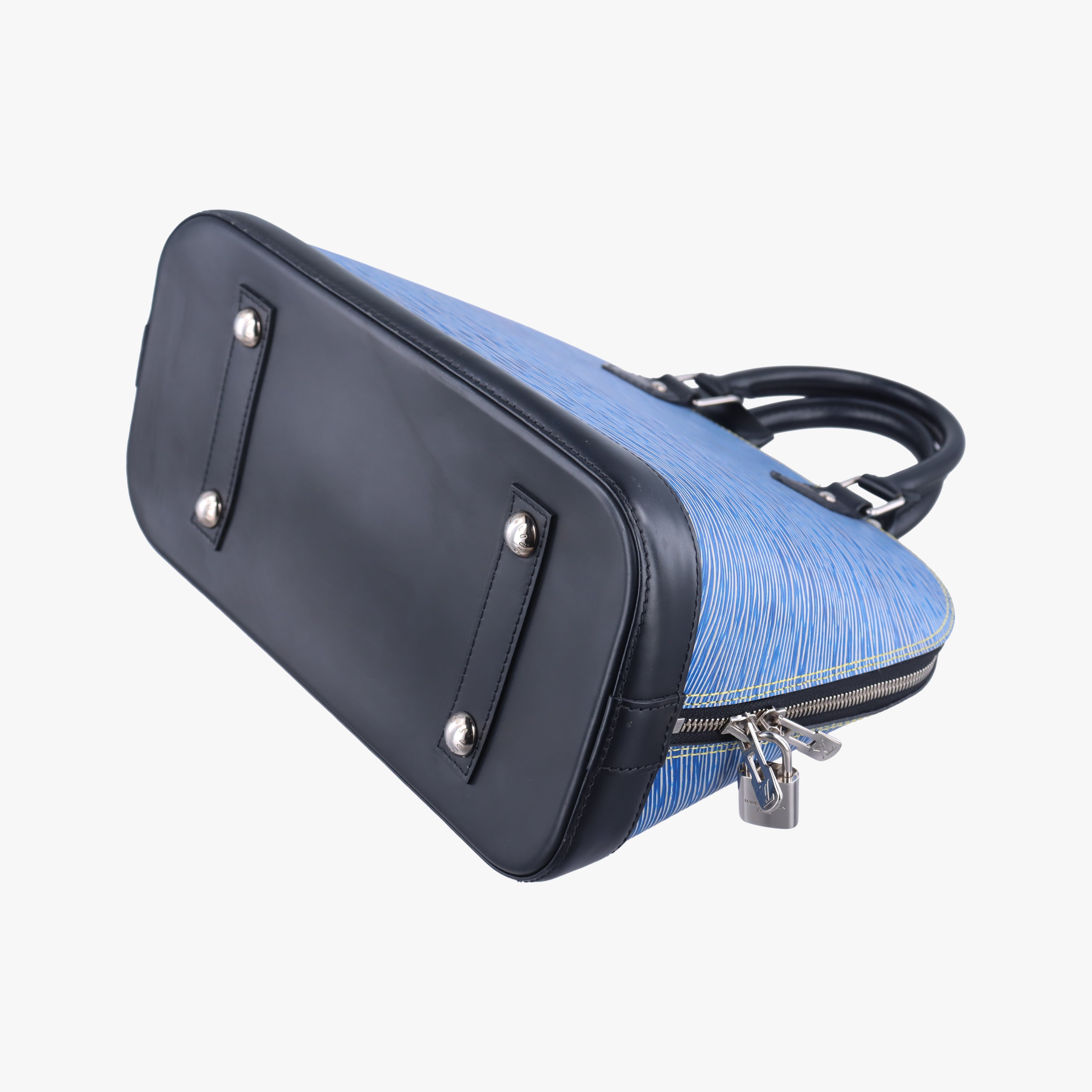 Secondhand Louis Vuitton Alma PM black×DENIM blue epi M51052 handbag | stylenewstar