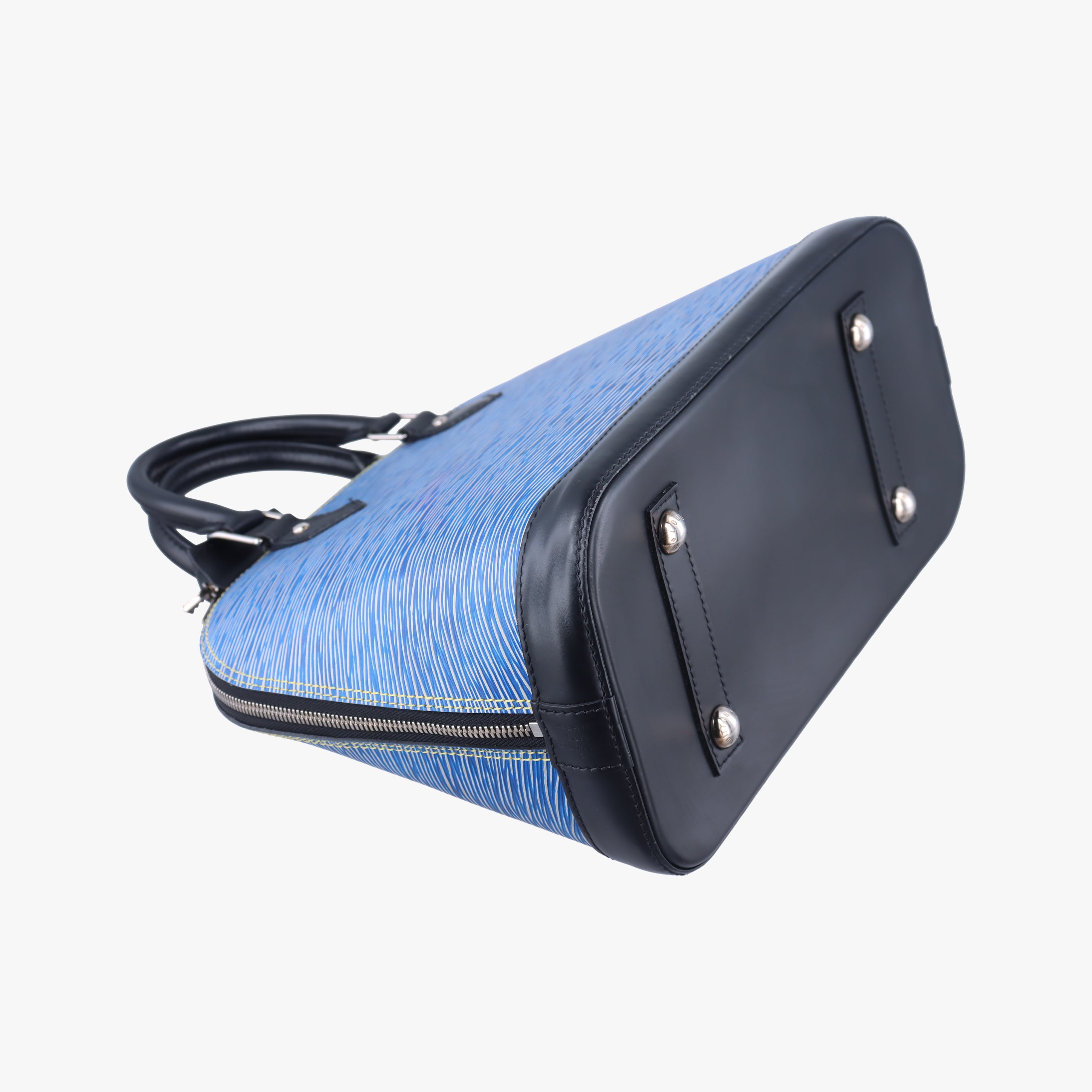 Secondhand Louis Vuitton Alma PM black×DENIM blue epi M51052 handbag | stylenewstar