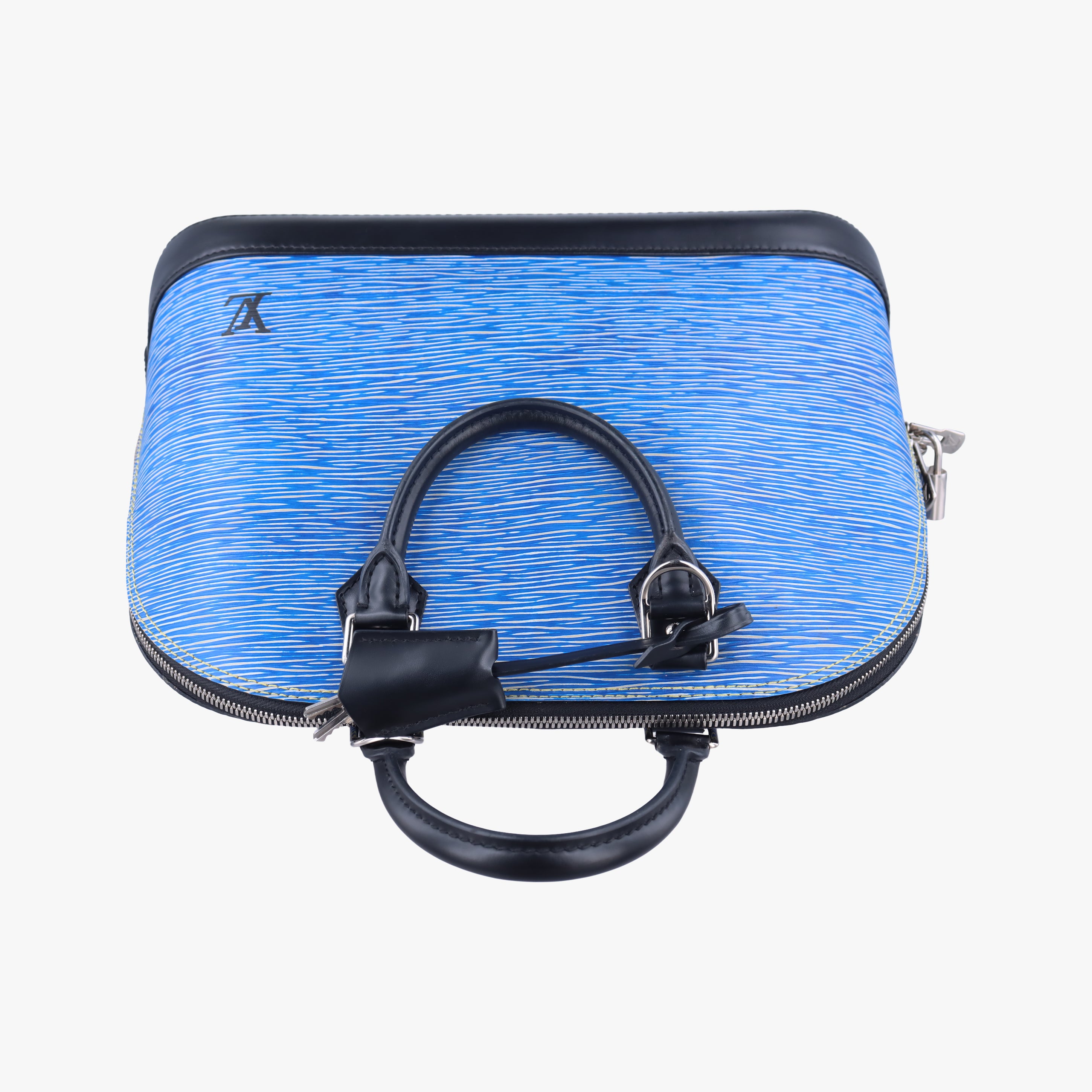 Secondhand Louis Vuitton Alma PM black×DENIM blue epi M51052 handbag | stylenewstar