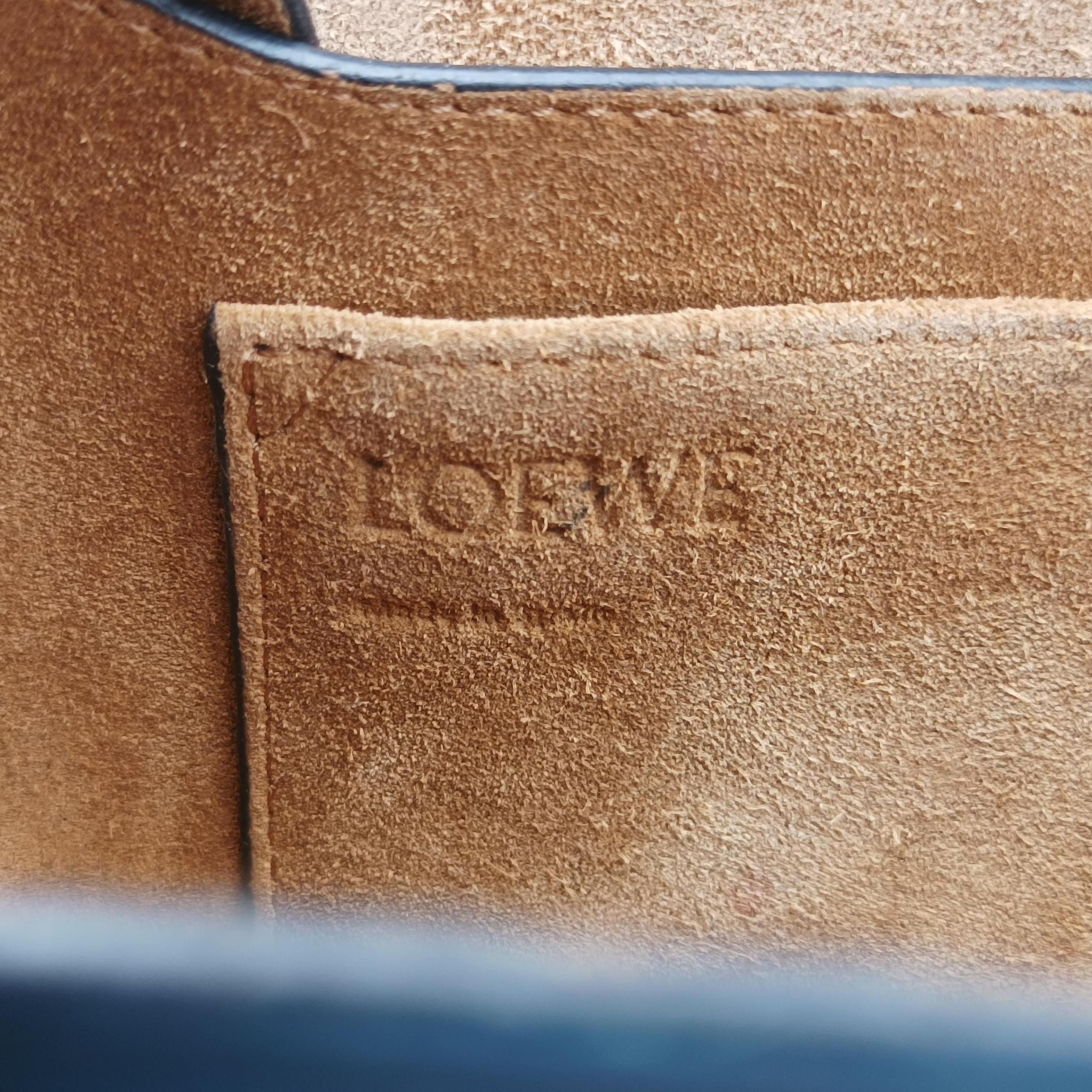 Pre-owned Loewe Gate Brown × Navy Leather  shoulderbag | stylenewstar