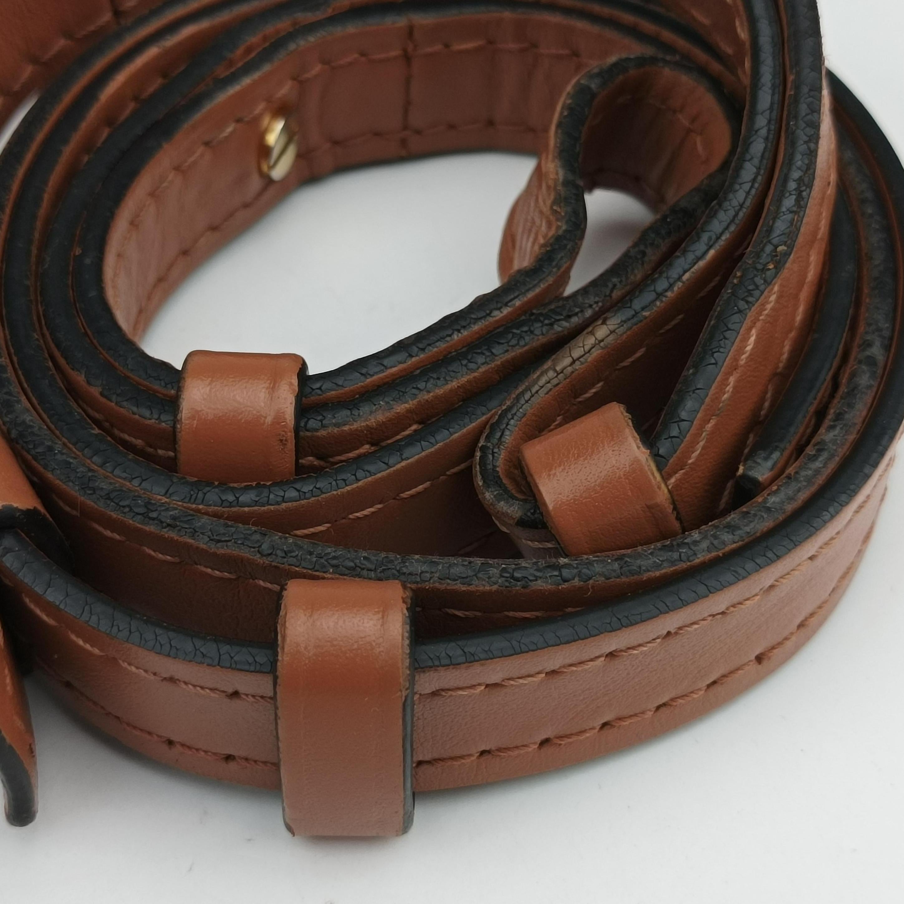 Pre-owned Loewe Gate Brown × Navy Leather  shoulderbag | stylenewstar