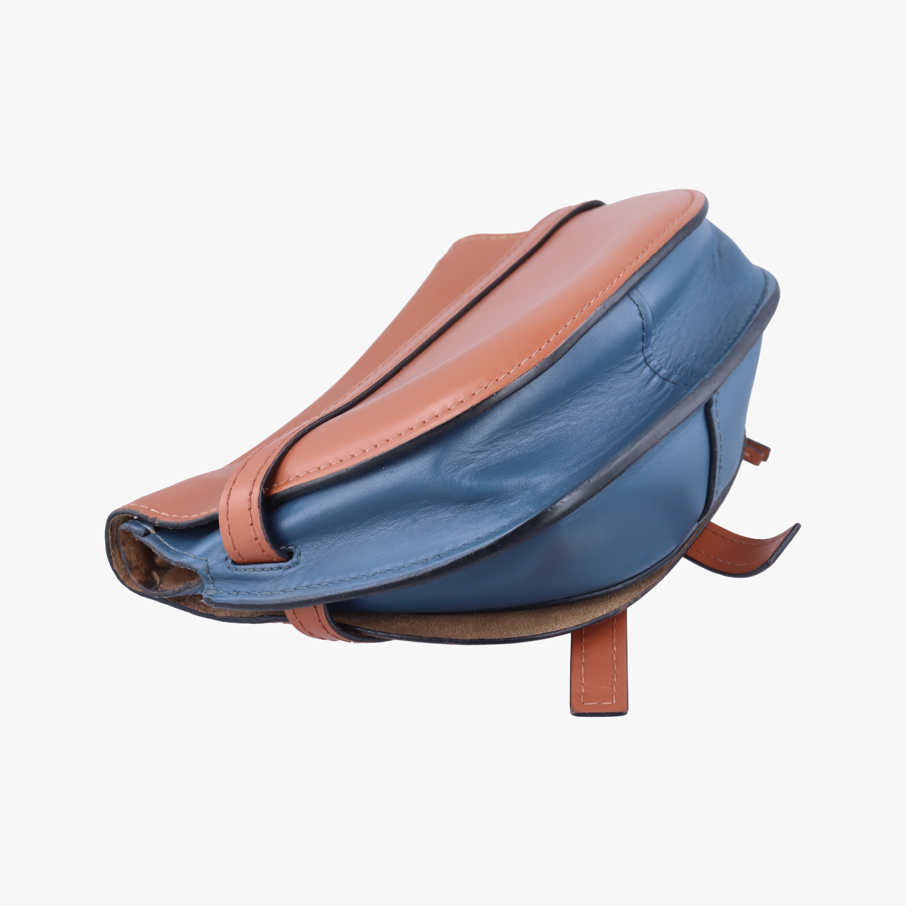 Pre-owned Loewe Gate Brown × Navy Leather  shoulderbag | stylenewstar