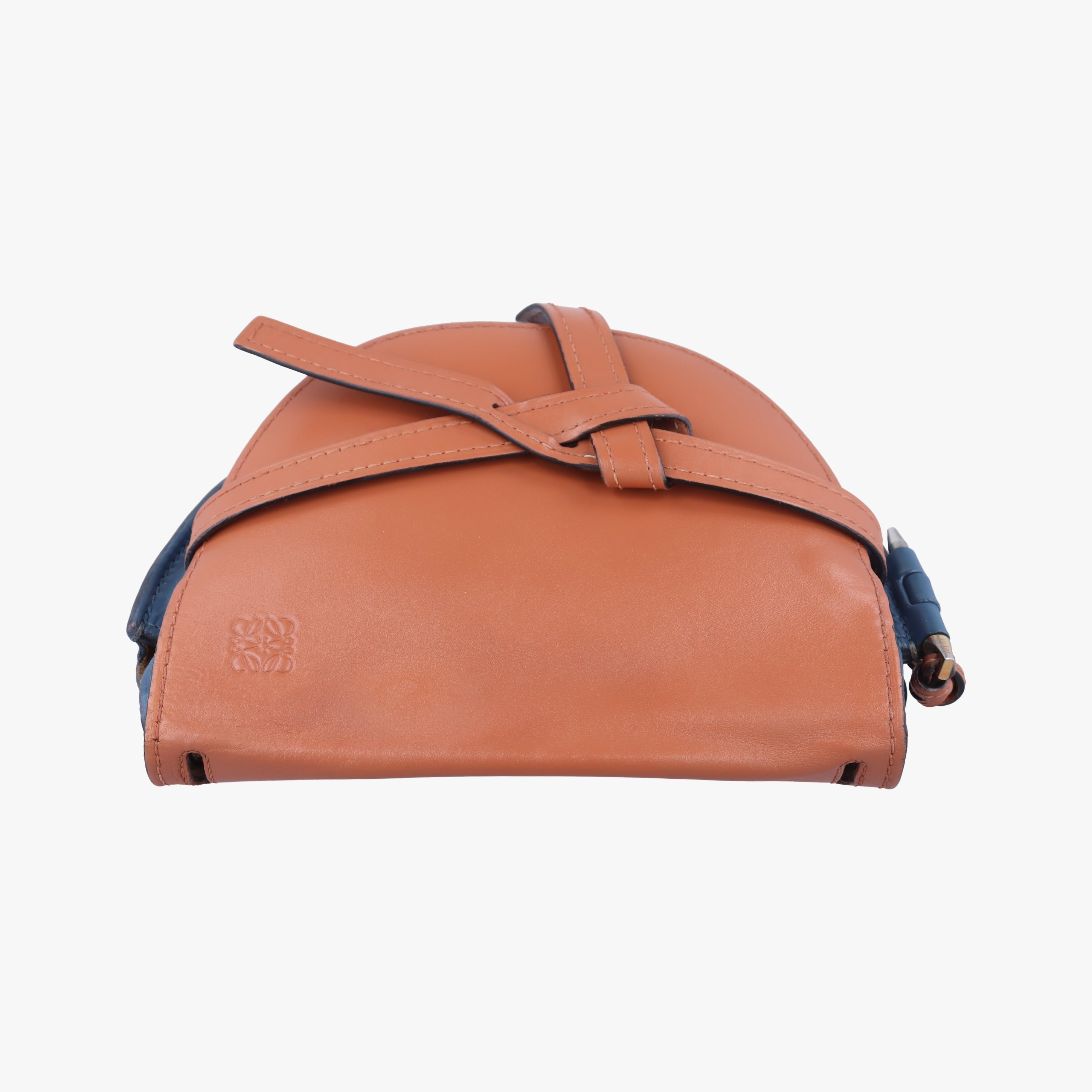 Pre-owned Loewe Gate Brown × Navy Leather  shoulderbag | stylenewstar
