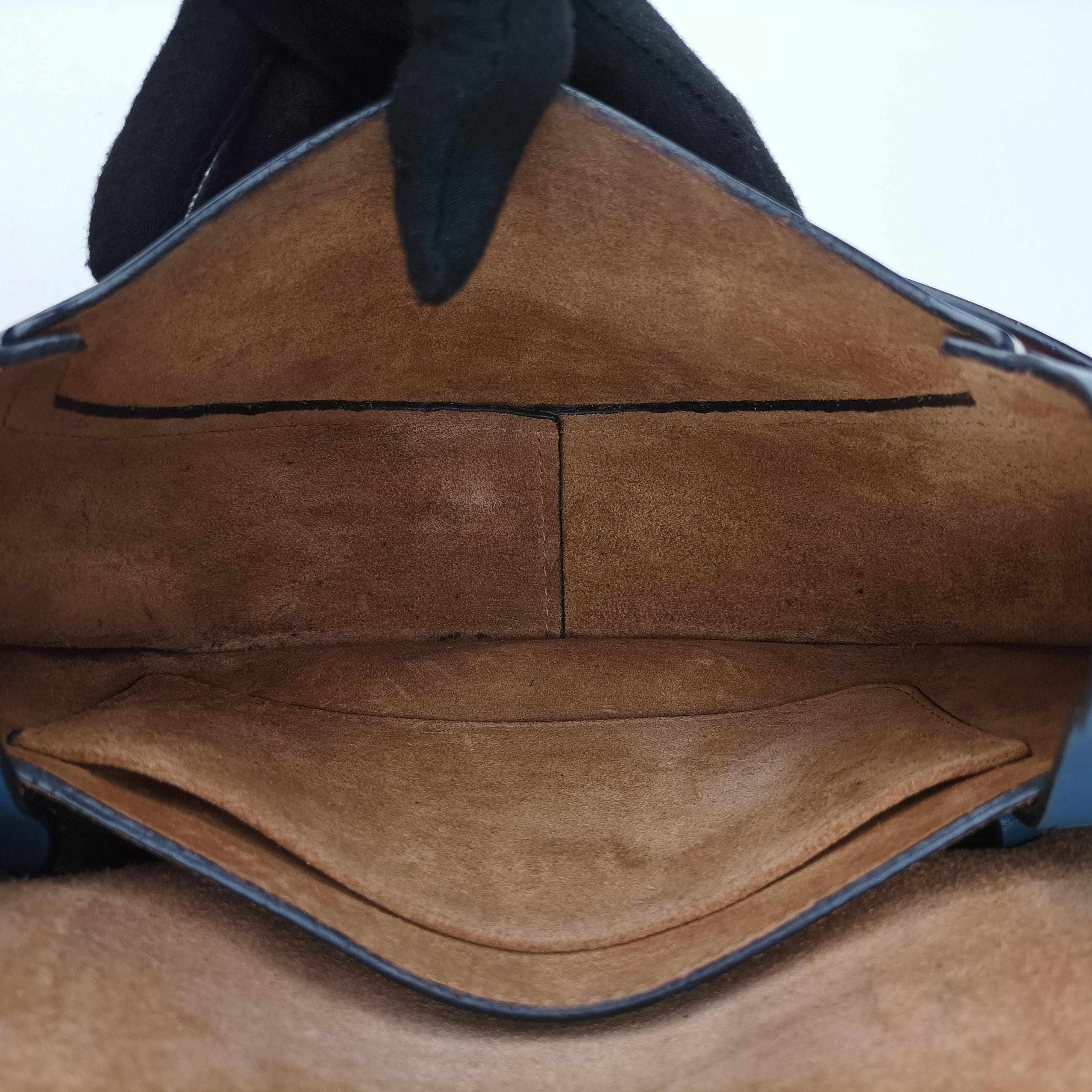 Pre-owned Loewe Gate Brown × Navy Leather  shoulderbag | stylenewstar