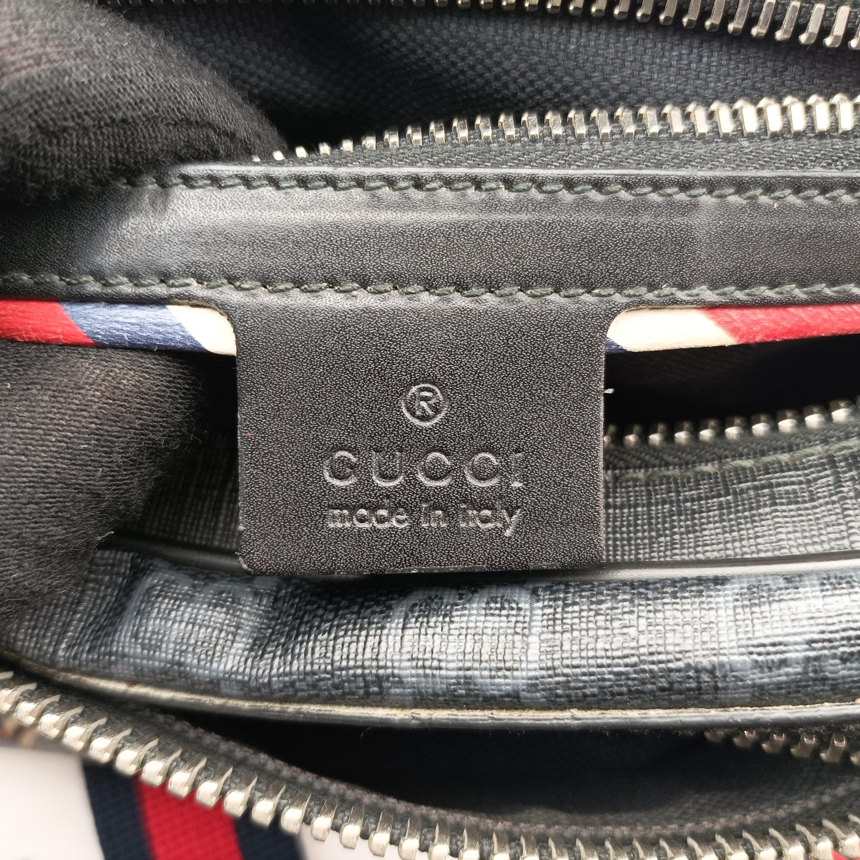 Pre-owned Gucci GG Supreme Night Courrier Black×Multicolour PVC coated canvas 474293 bum bag/waist bag | stylenewstar