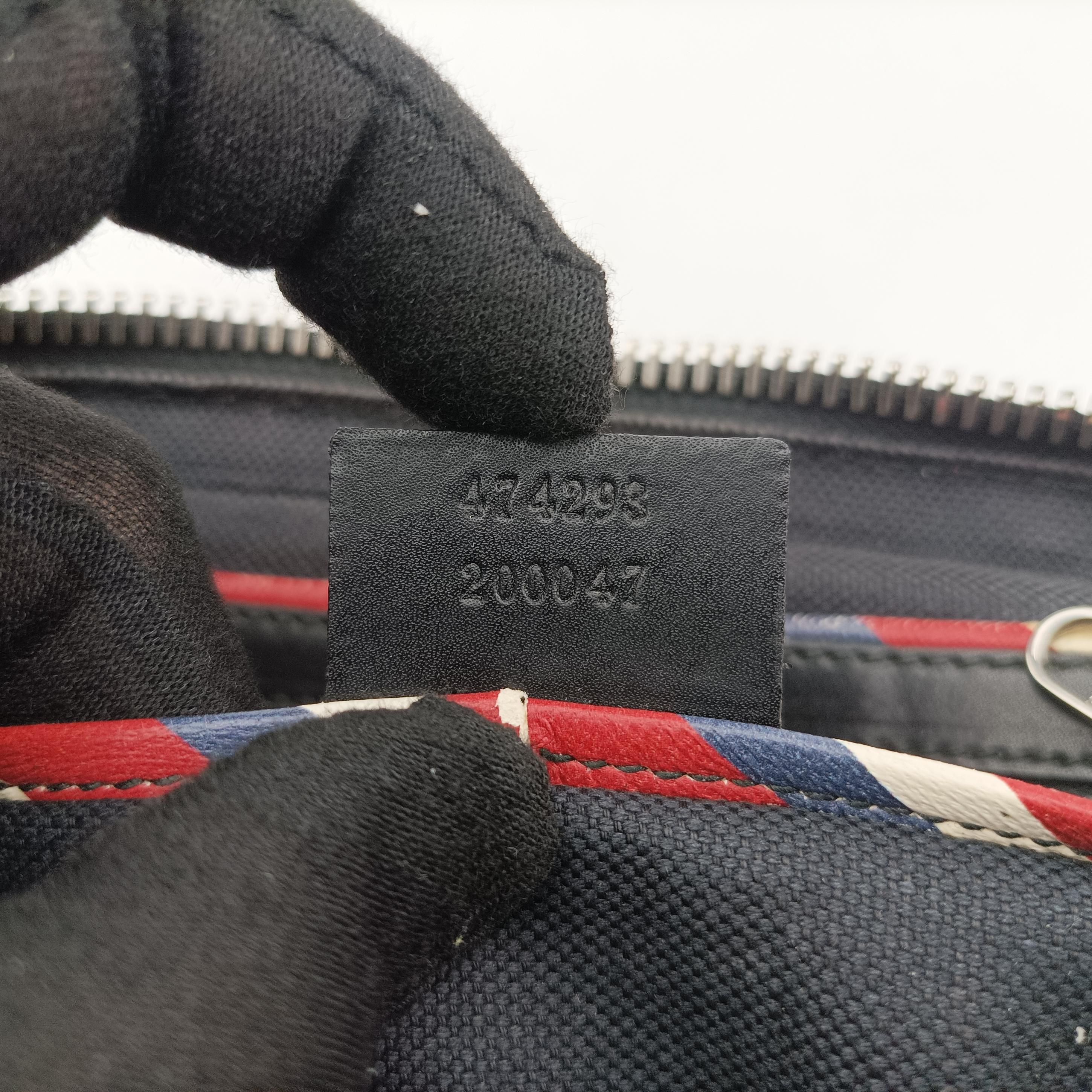 Pre-owned Gucci GG Supreme Night Courrier Black×Multicolour PVC coated canvas 474293 bum bag/waist bag | stylenewstar
