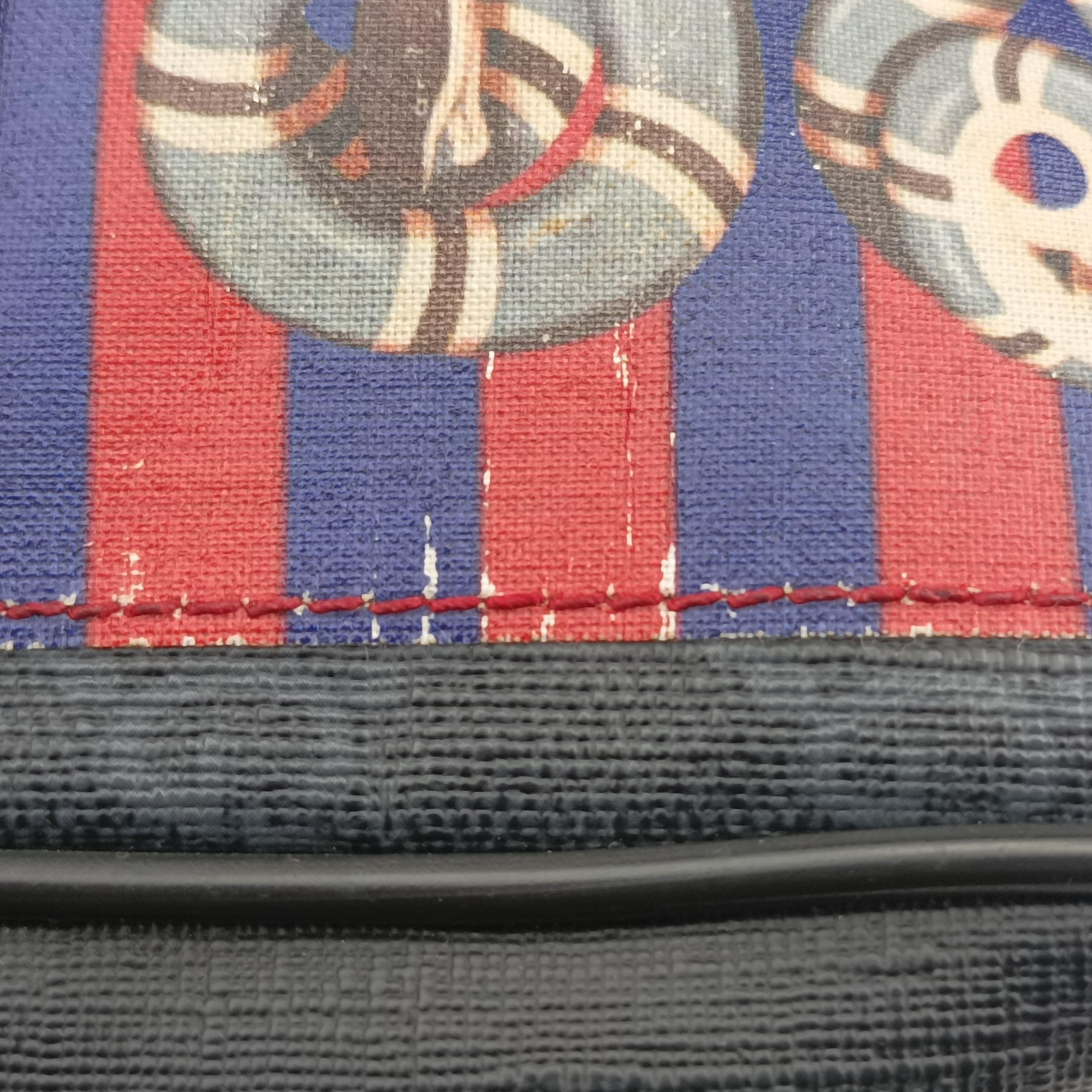 Pre-owned Gucci GG Supreme Night Courrier Black×Multicolour PVC coated canvas 474293 bum bag/waist bag | stylenewstar