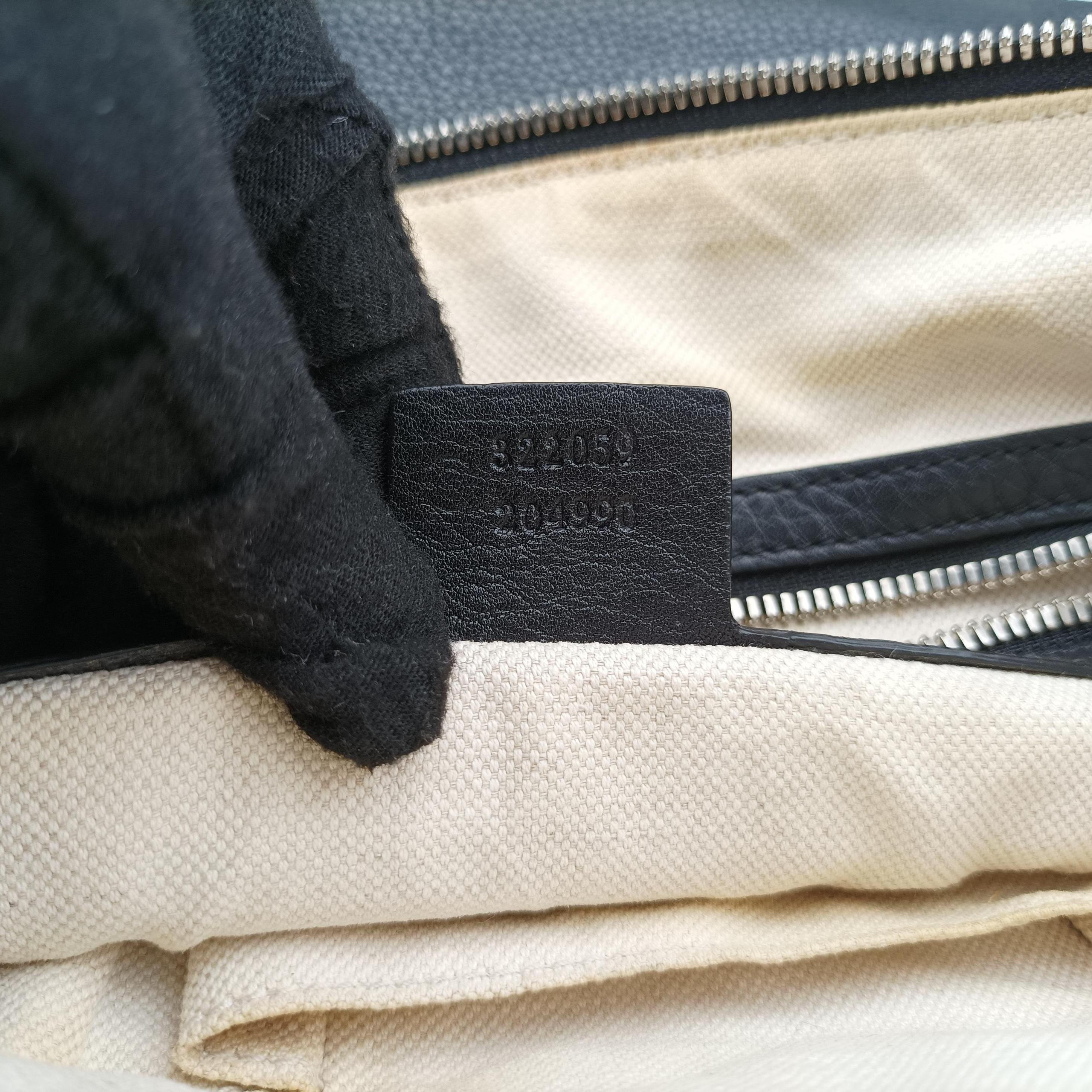 Pre-owned Gucci Interlocking G Logo Soho Messenger Black Leather 322059 shoulderbag | stylenewstar