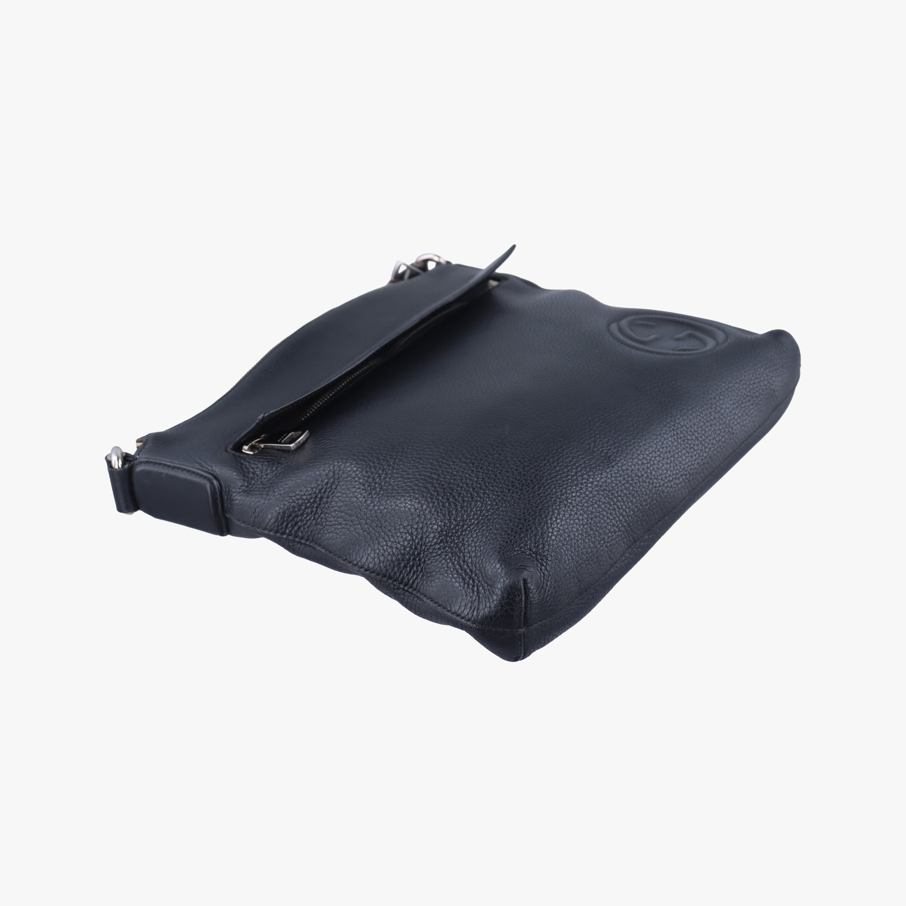 Pre-owned Gucci Interlocking G Logo Soho Messenger Black Leather 322059 shoulderbag | stylenewstar