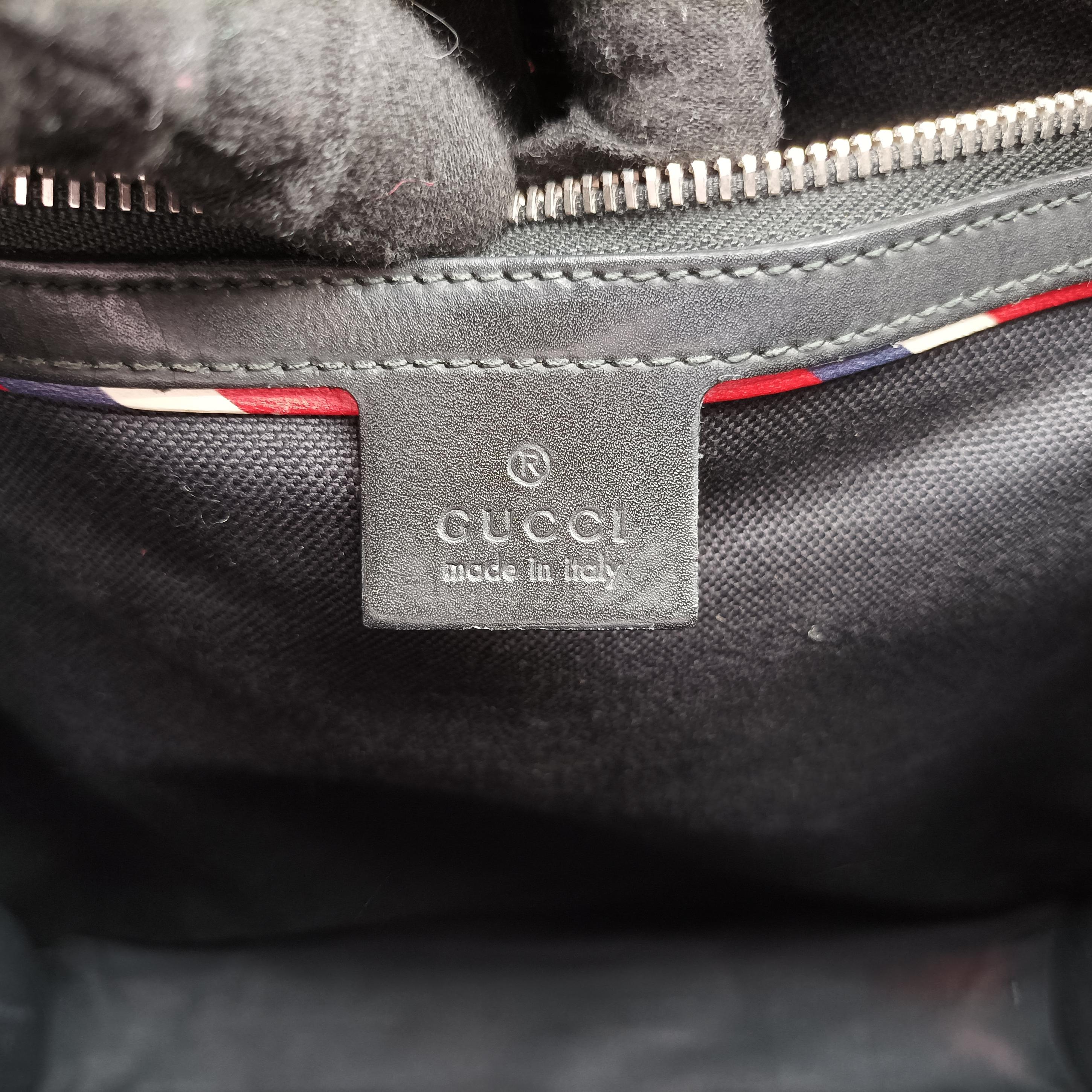 Pre-owned Gucci GG Supreme Tiger black×Multicolour PVC coated canvas 495559 shoulderbag | stylenewstar